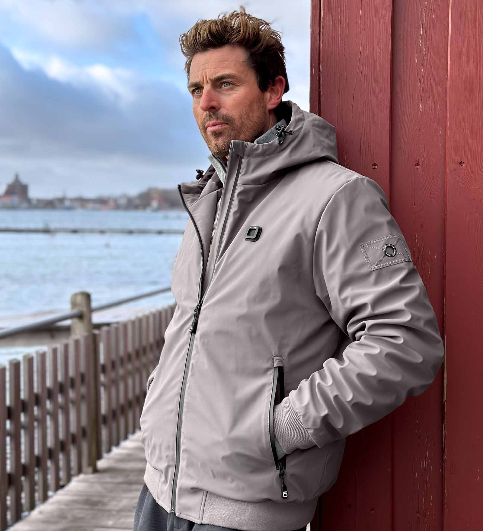 Regenjacke Grau für Herren 