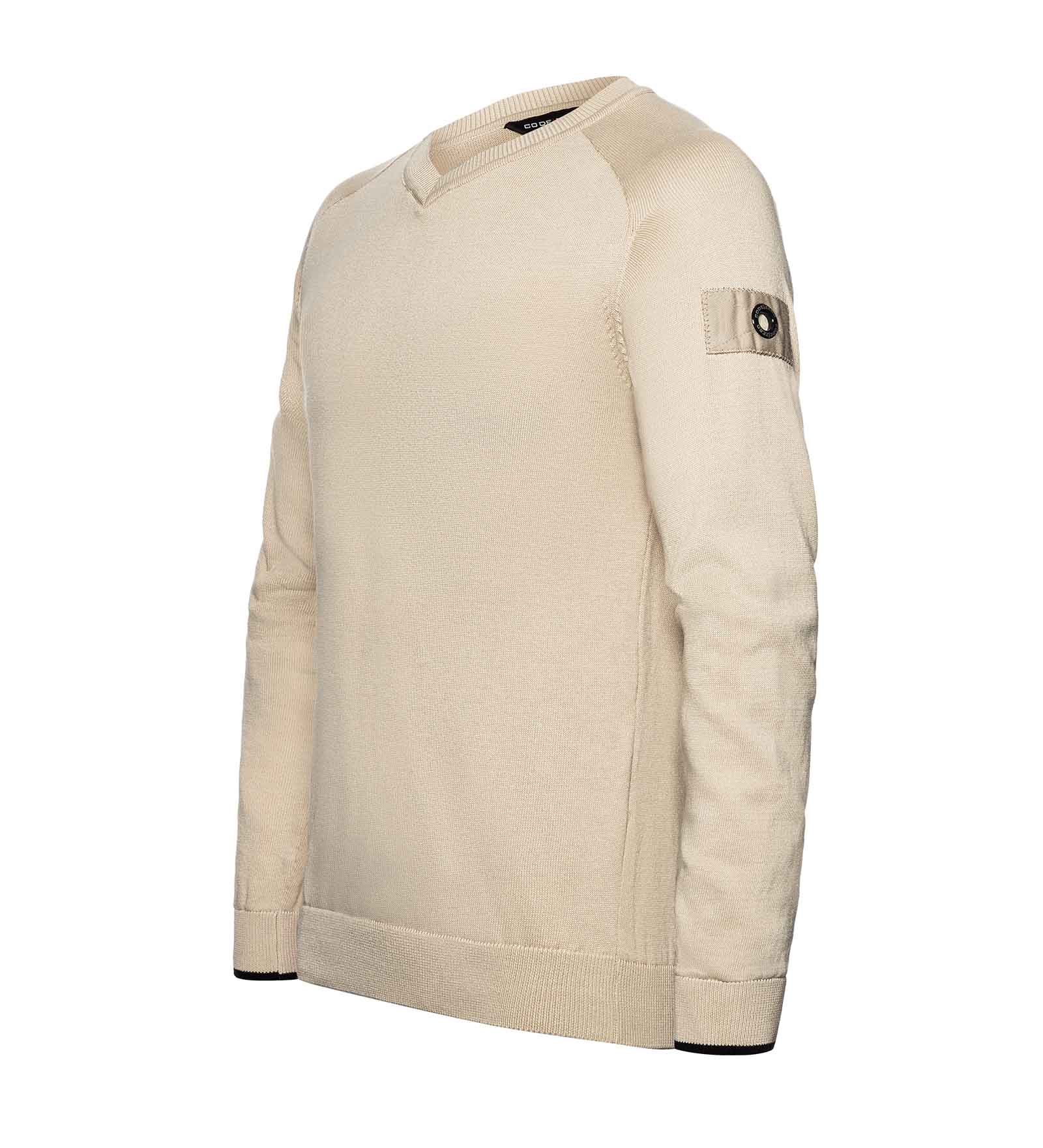 Beige v neck jumper for men