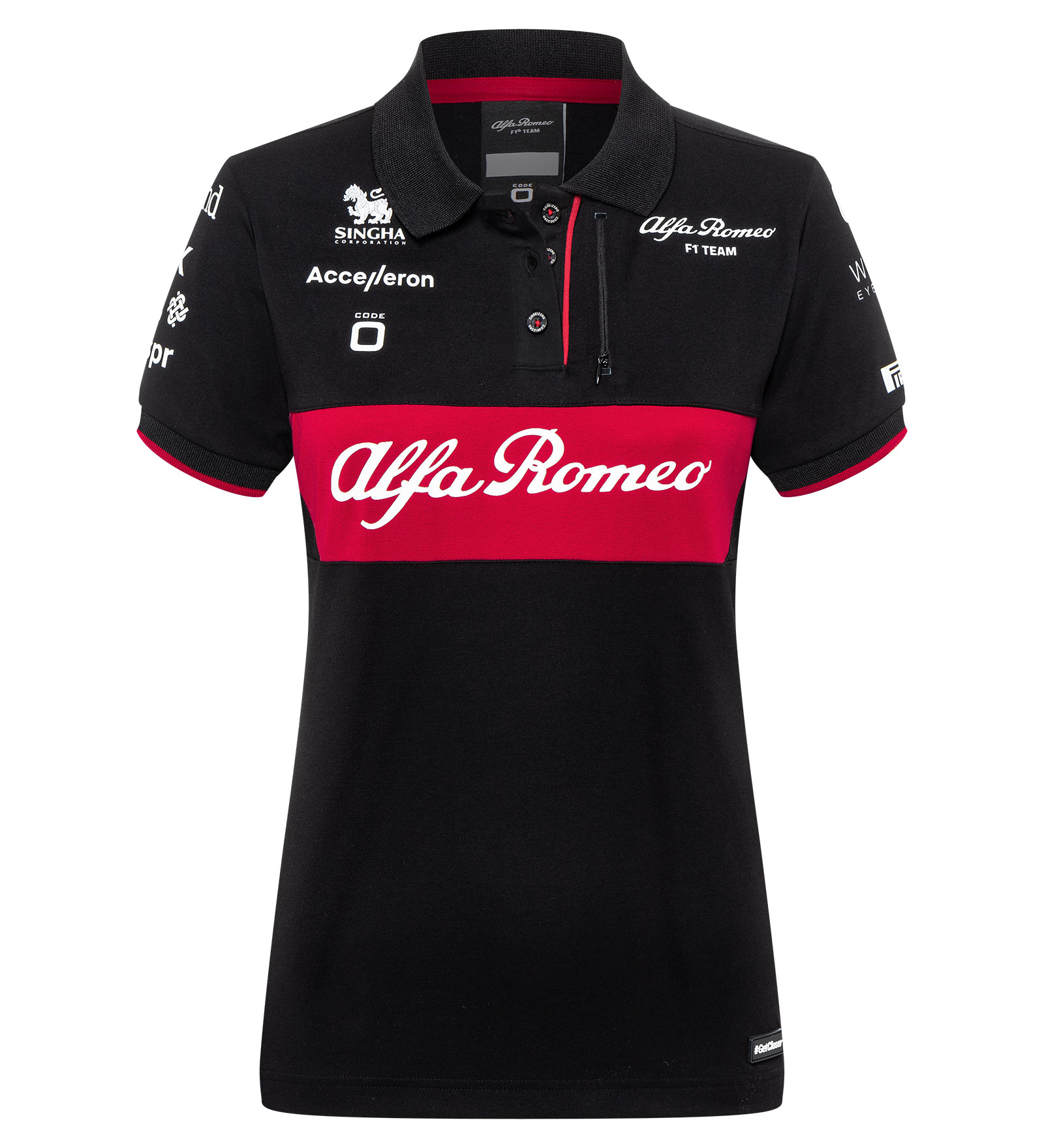 Poloshirt Damen Schwarz XS Alfa Romeo F1 Teamwear