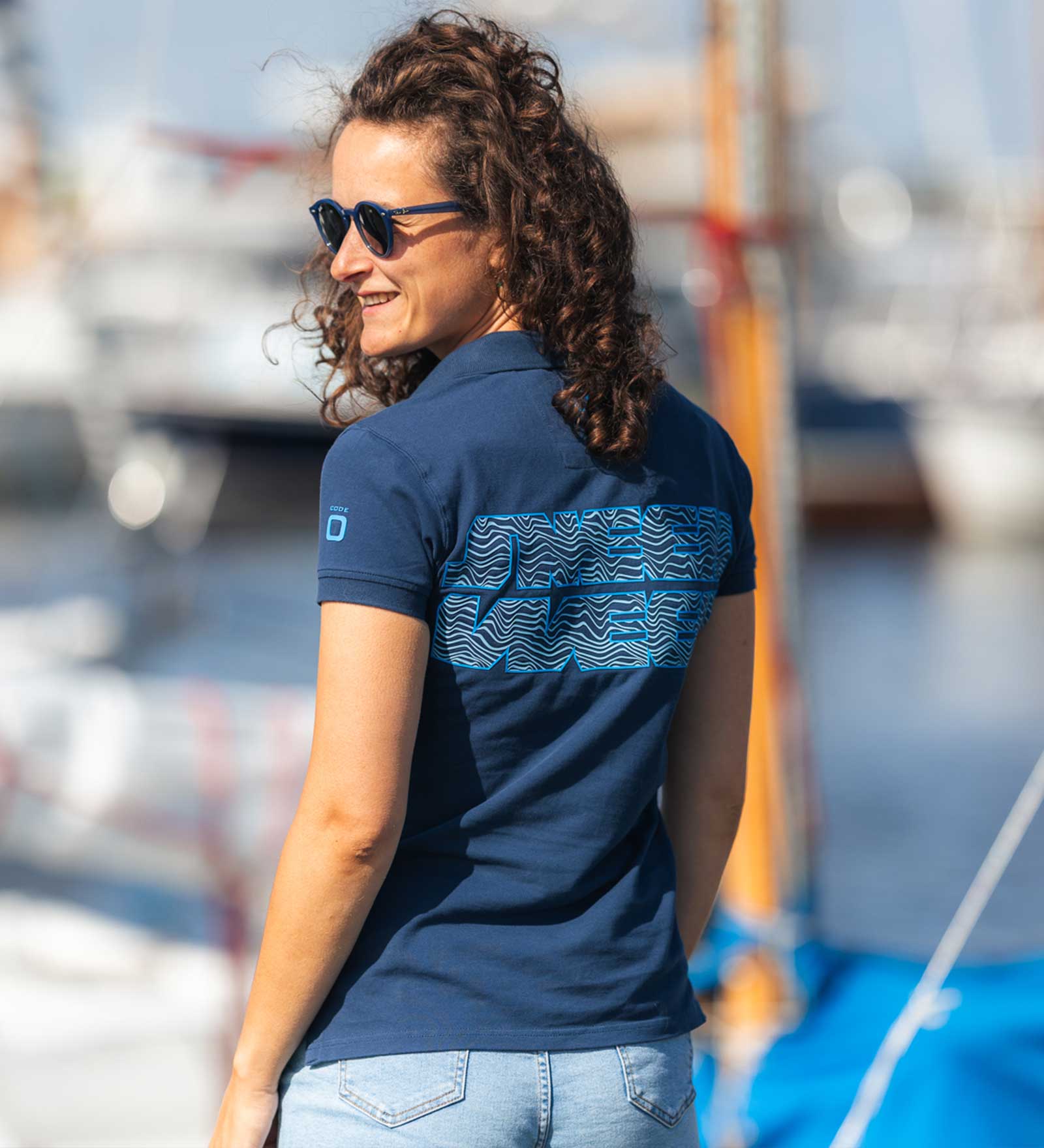 Stretchpolo Navy für Damen 