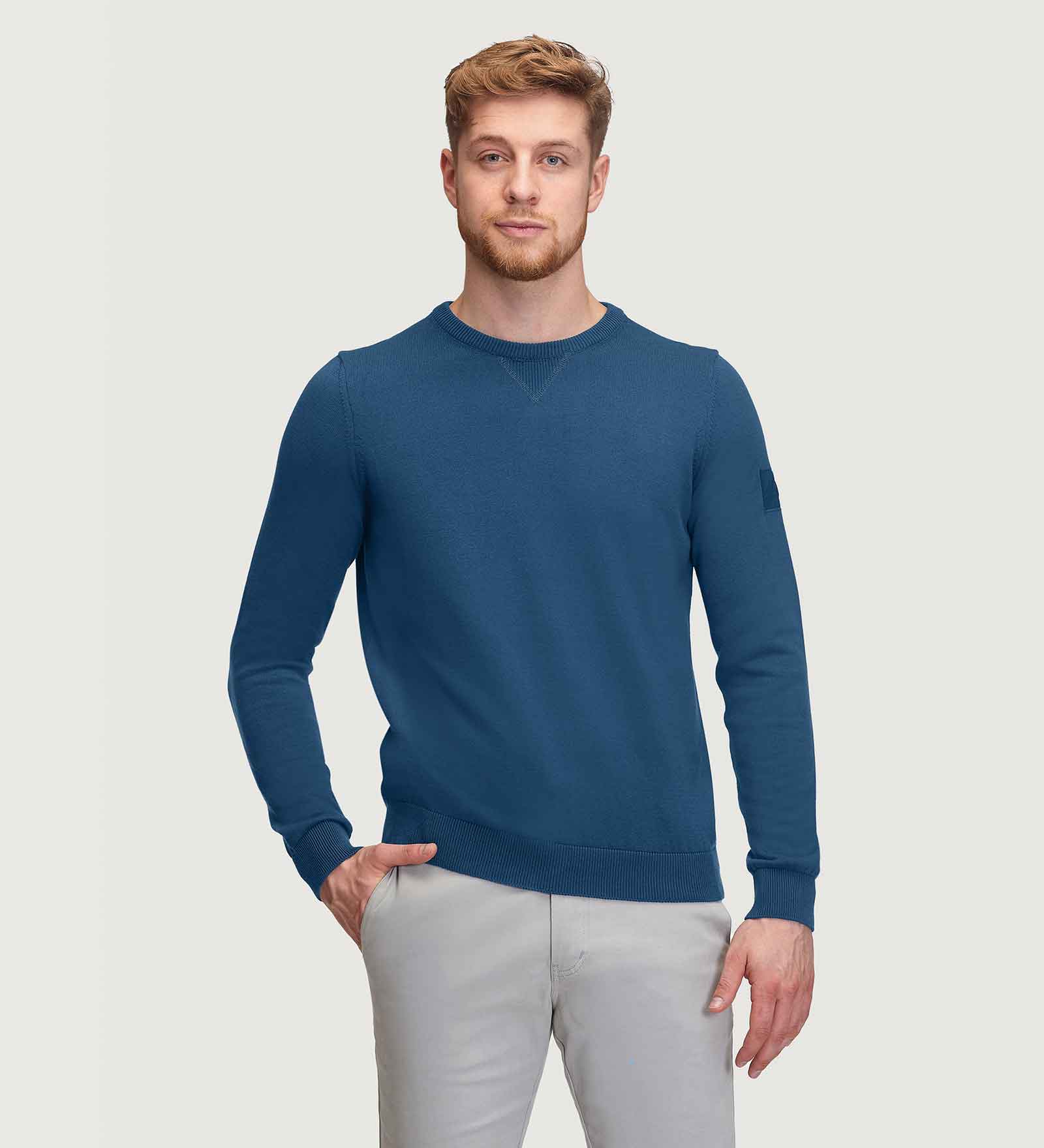 Crewneck Sweater Navy Blue for Men 