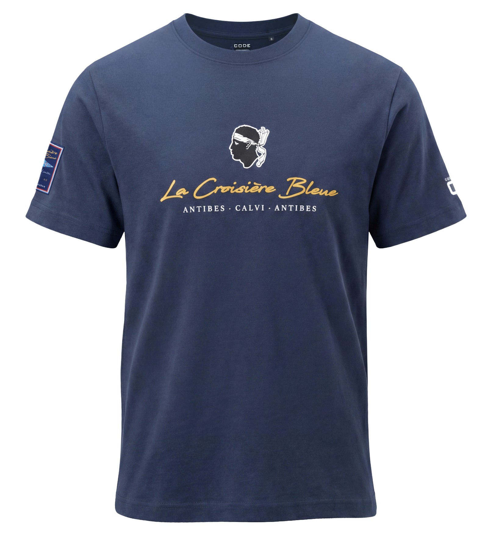 front view: navy La Croisiere bleue Shirt