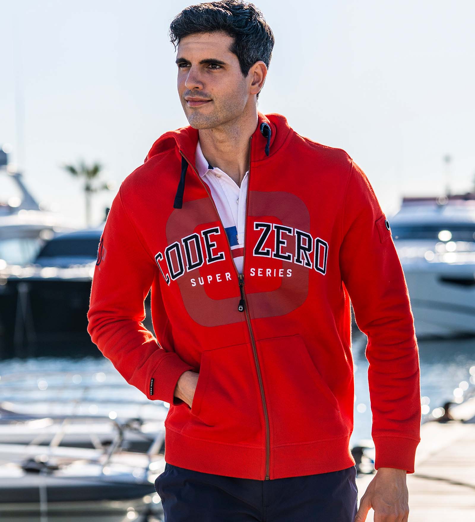 Sudadera con cremallera Rojo para Hombre 