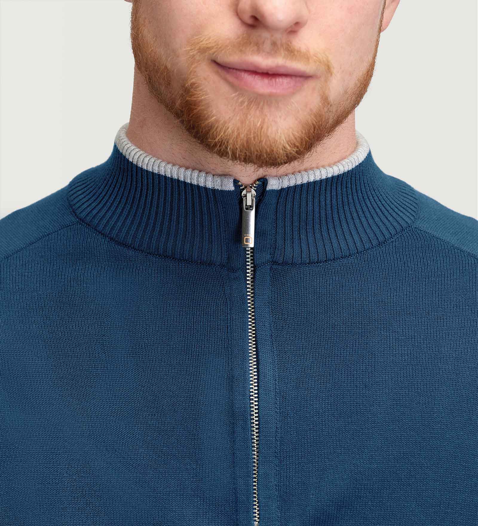 Pull zippé Marine pour Hommes 