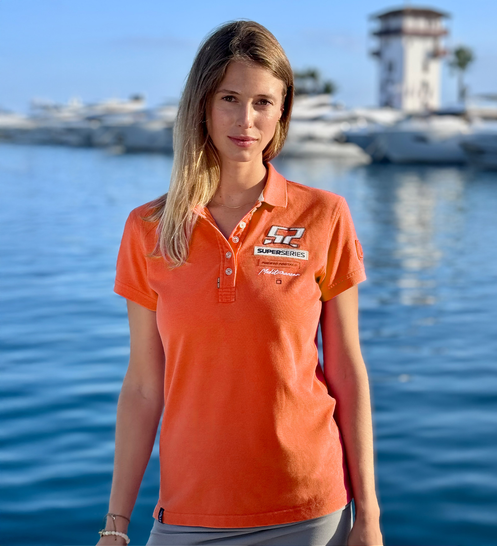 Cotton Polo Orange for Women 