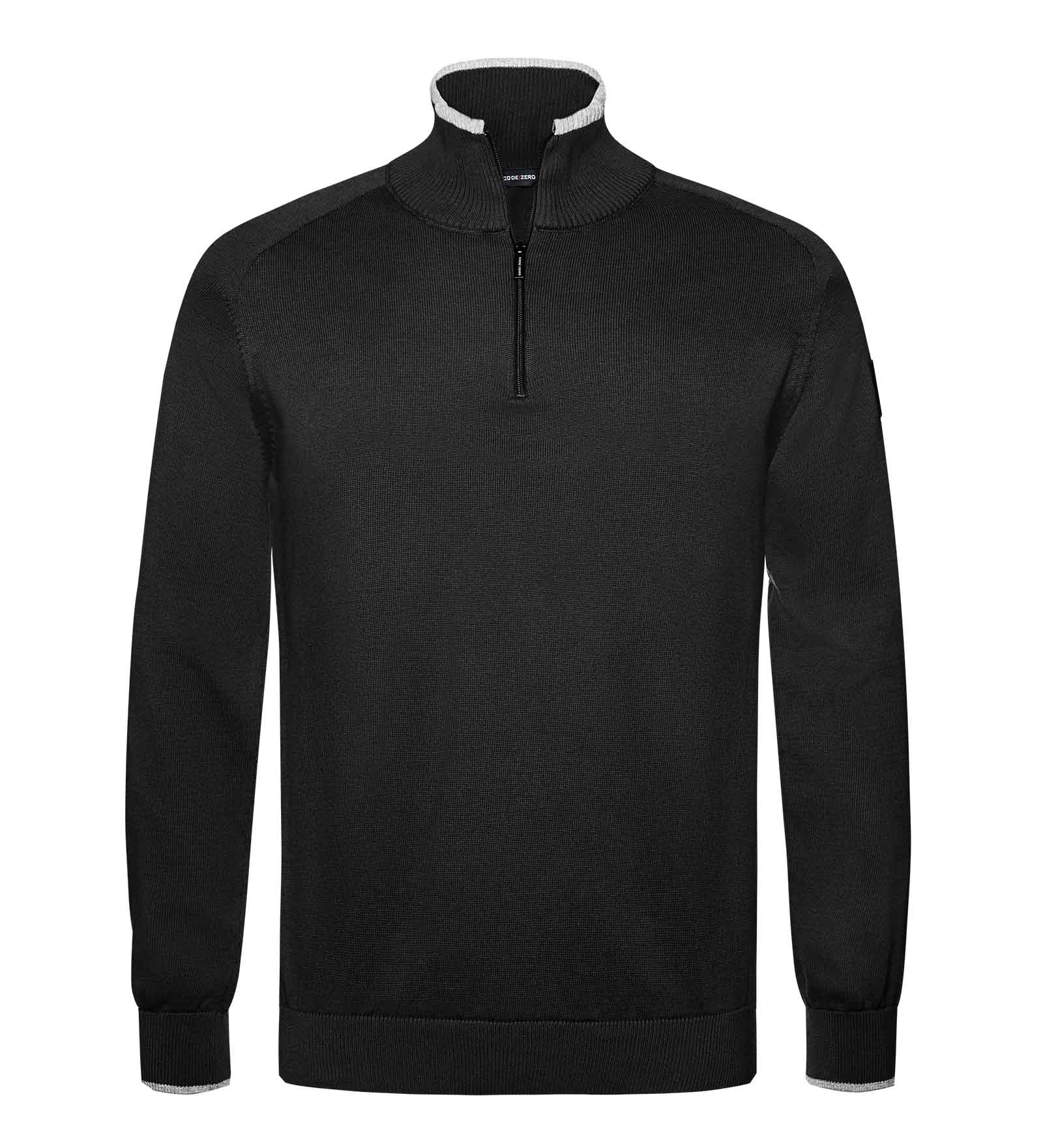 Black Jumper with half zip for men