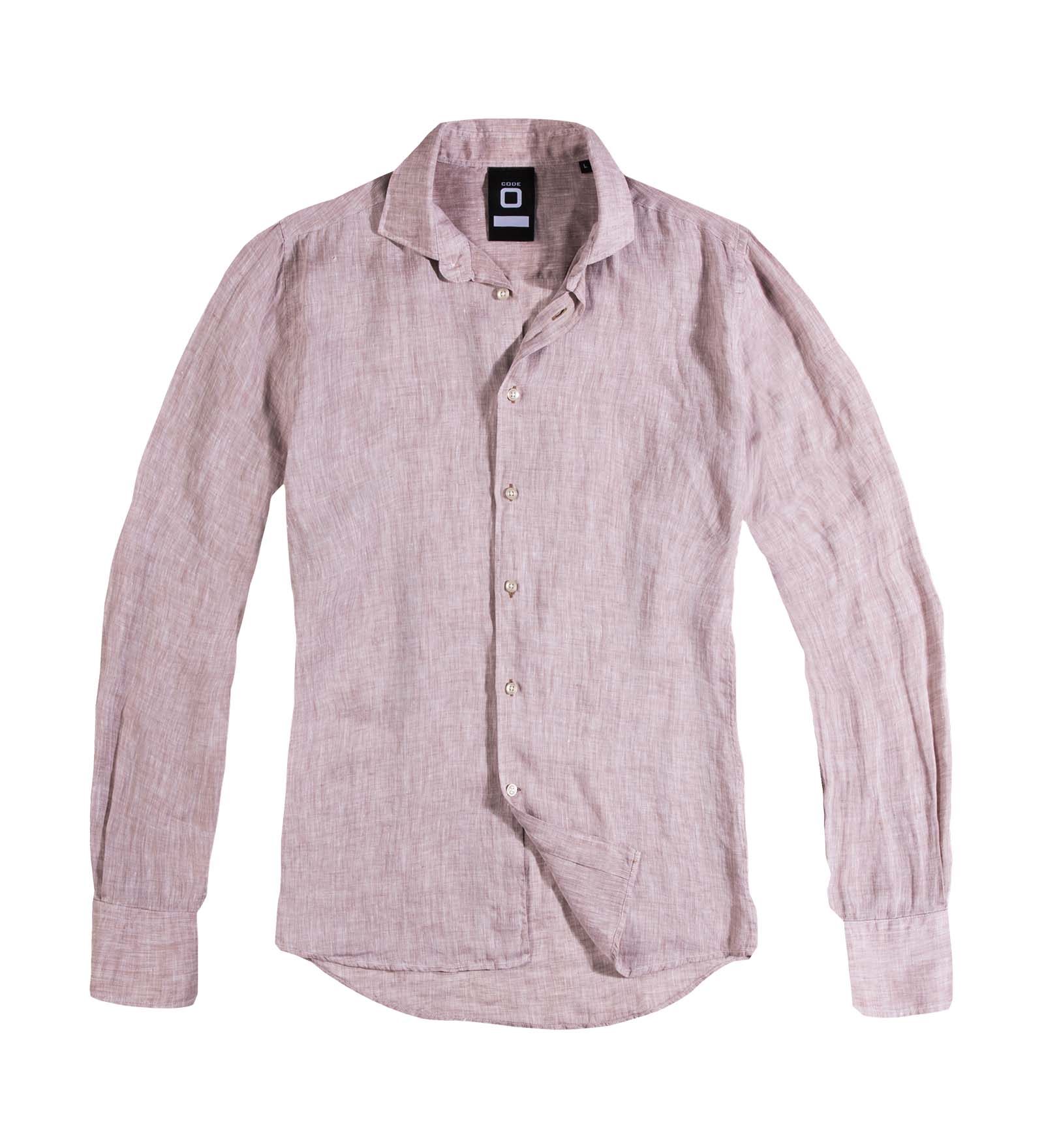 Camicia di lino Beige da Uomo 