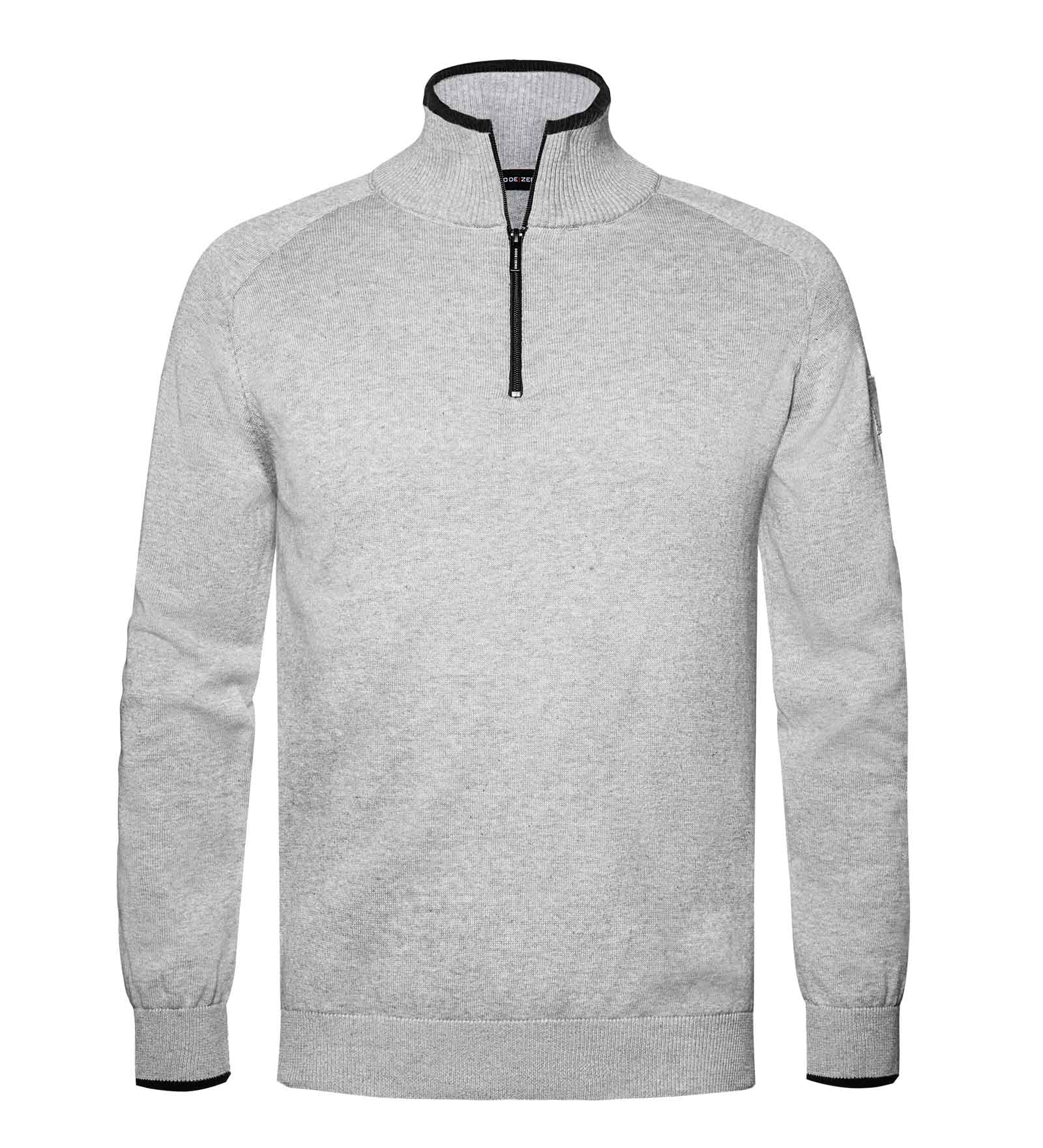 Grey Jumper with half zip for men