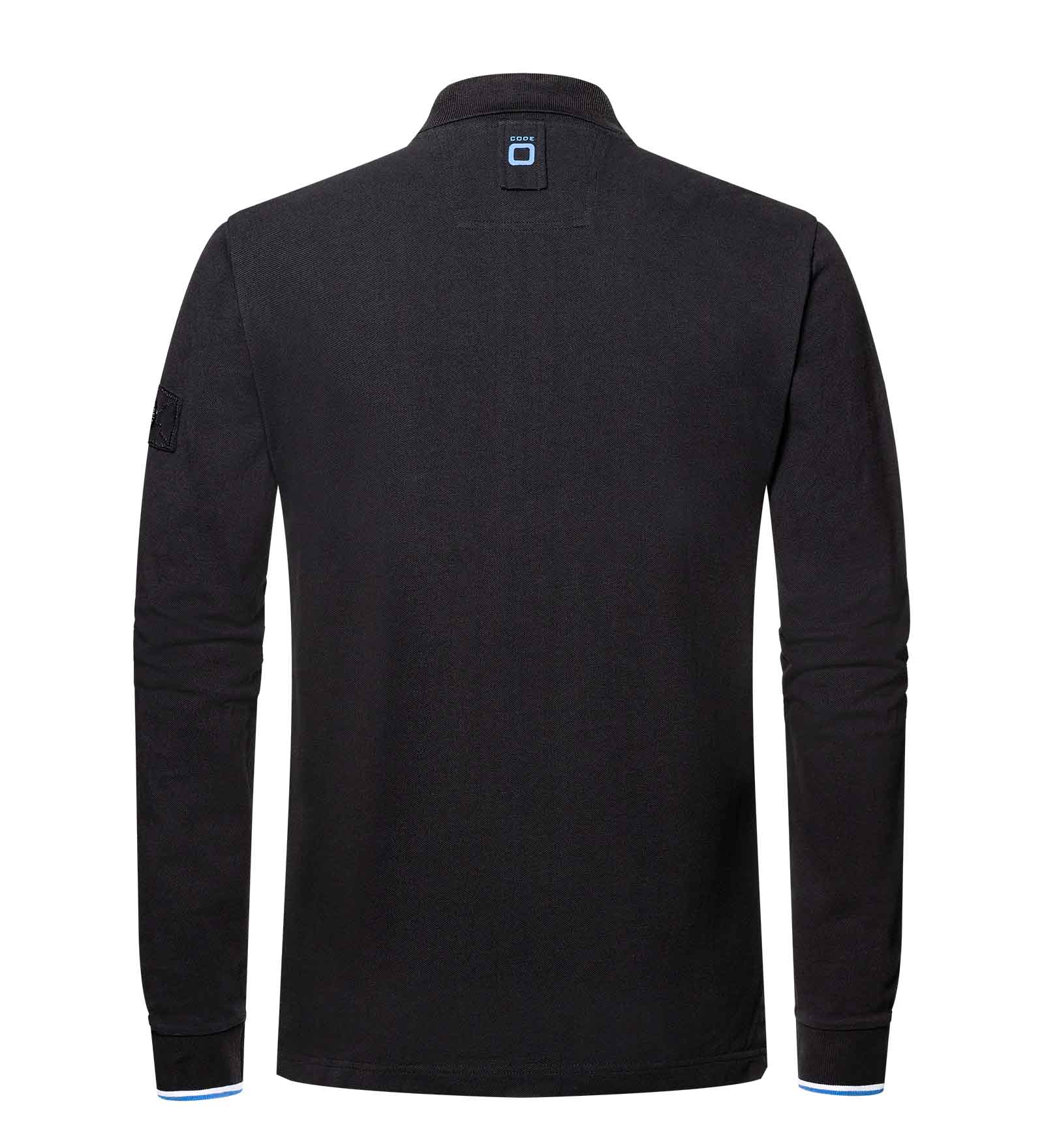 CODE-ZERO Long Sleeve Polo Shirt Men Signal Black L | CODE-ZERO