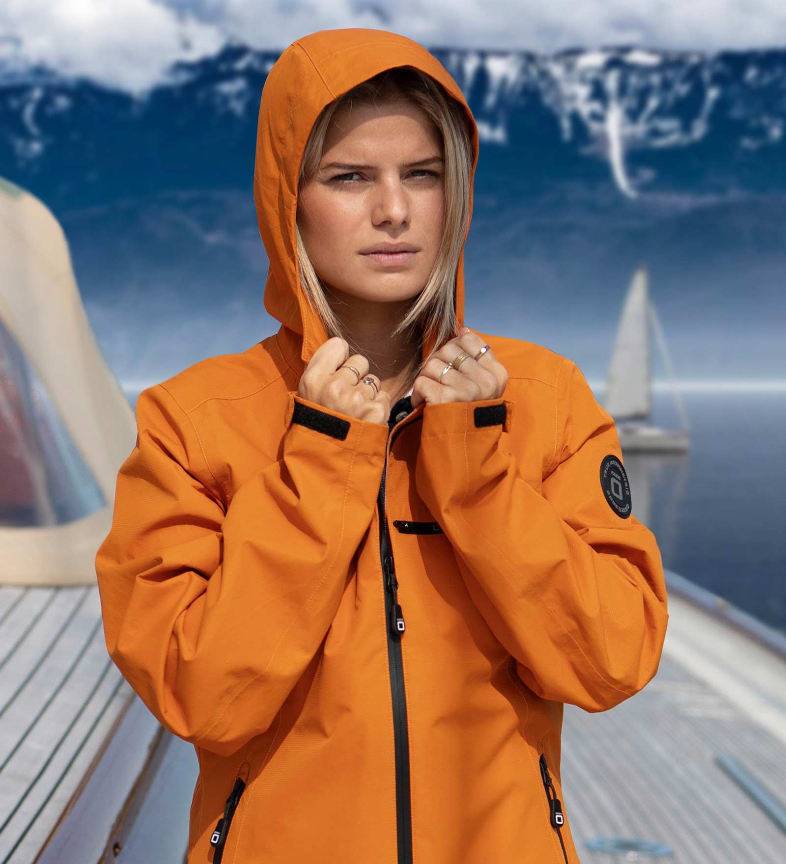 Veste imperméable Orange pour Femmes 