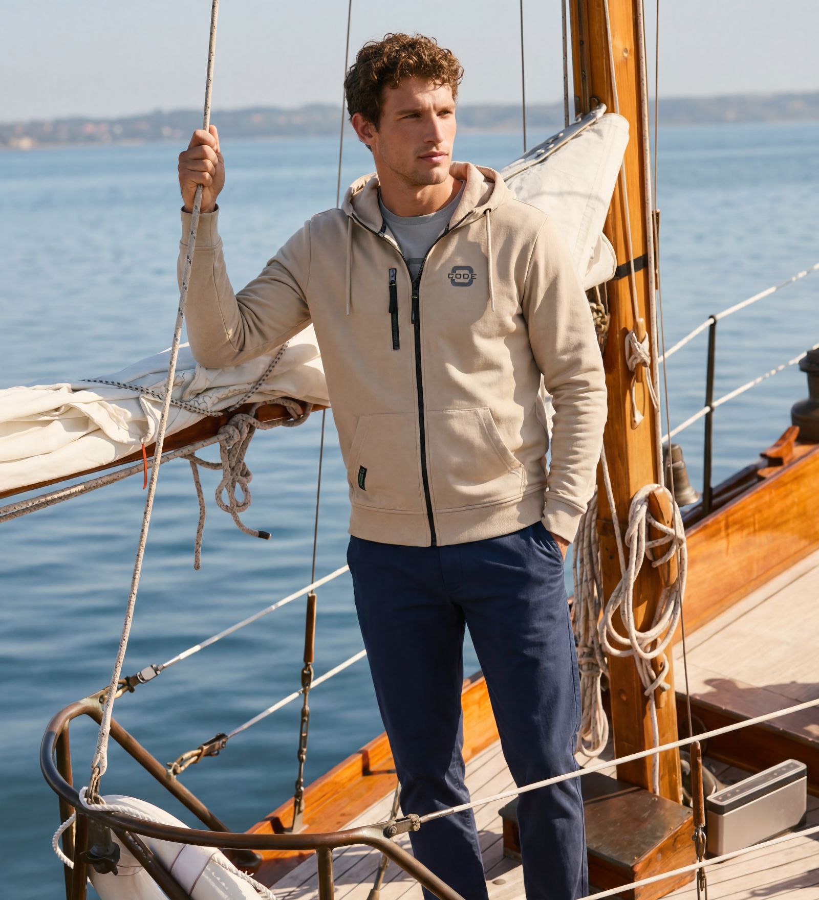 Sweatvest Beige voor Heren