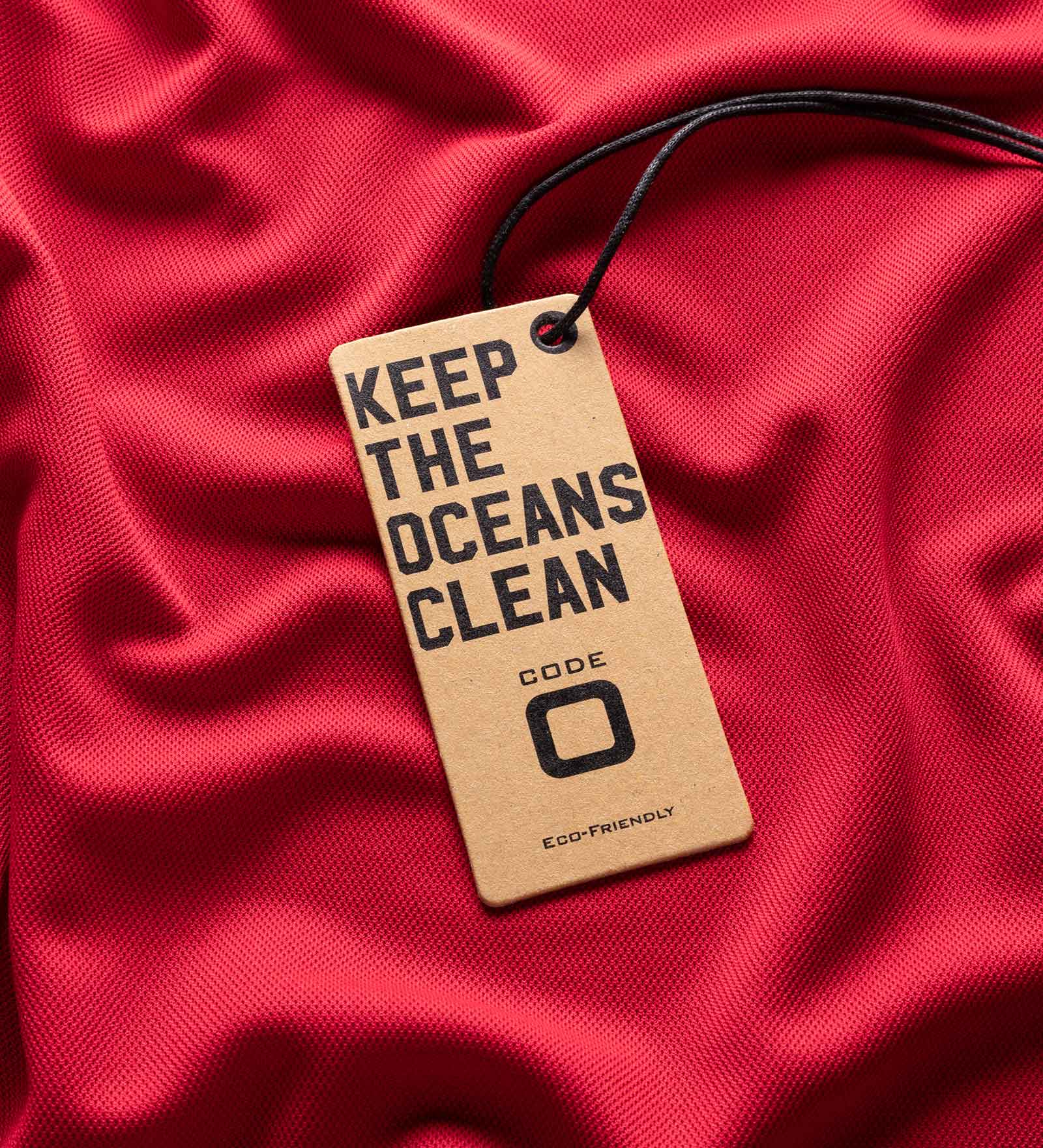 Quick-Dry Polo Rot für Herren und Damen Hang tag: Keep the ocean clean