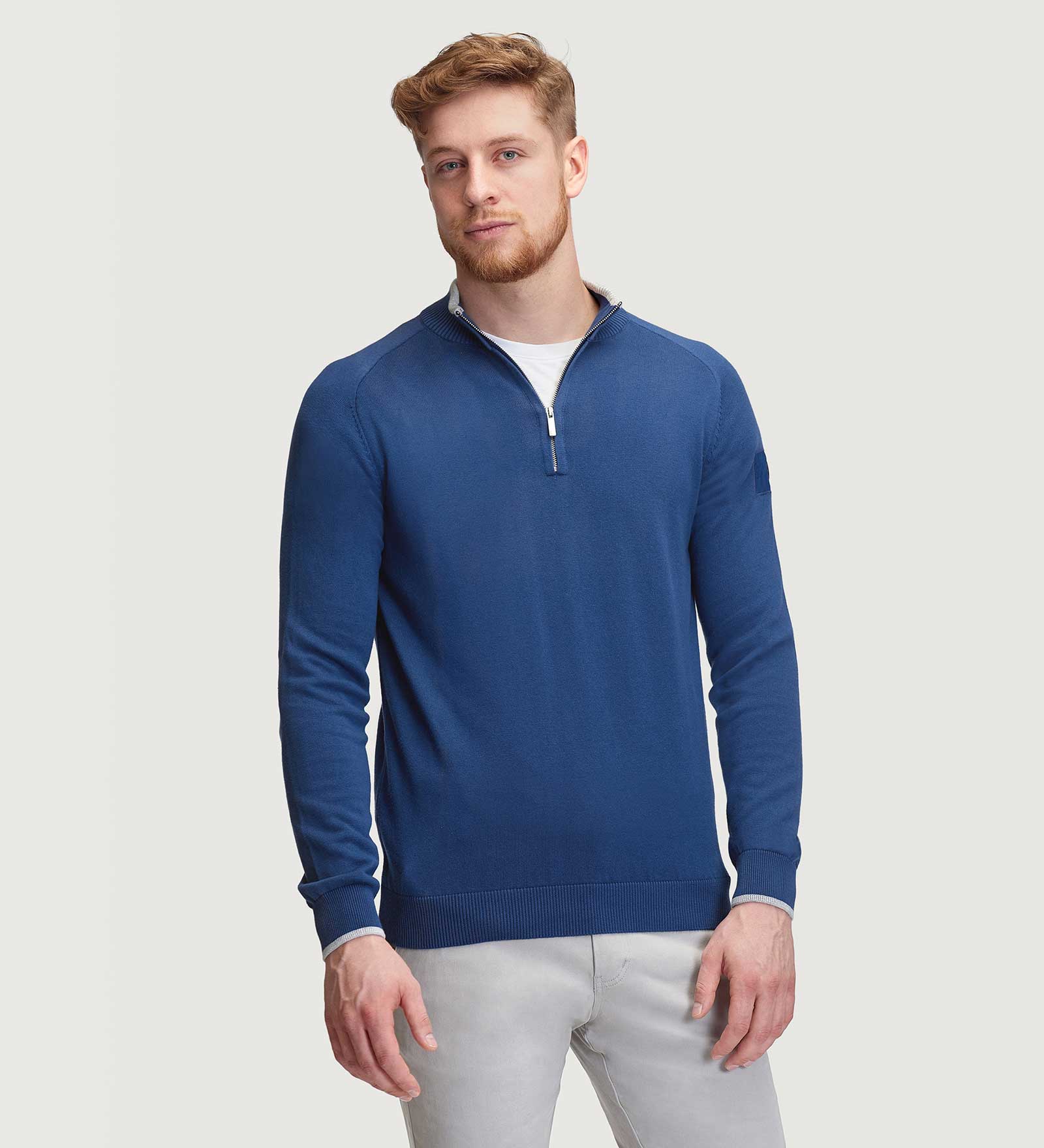 Jersey cremallera cuello Azul marino para Hombre 