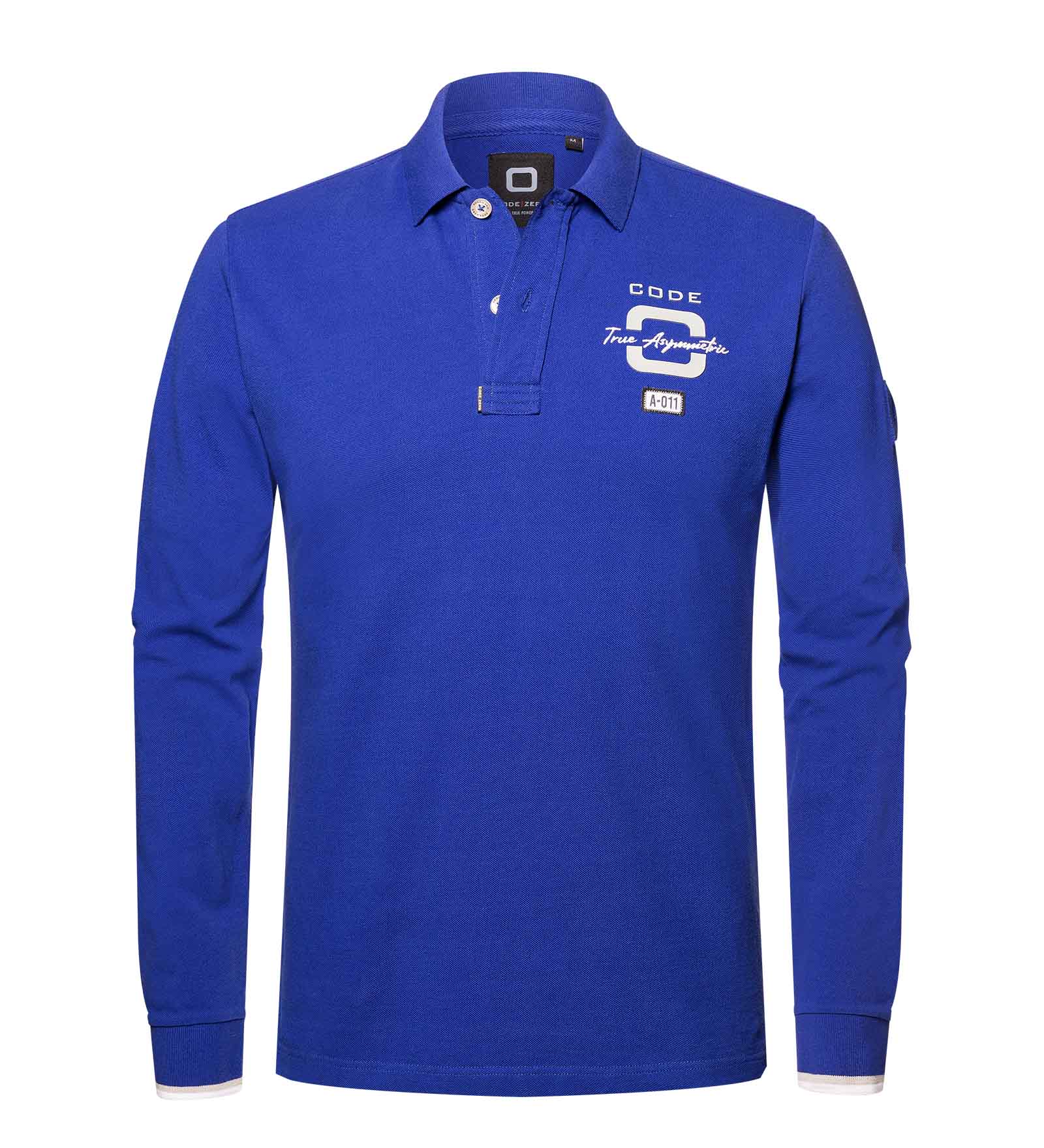 Long Sleeve Polo Shirt Men Signal XXL Blue/Dark Blue