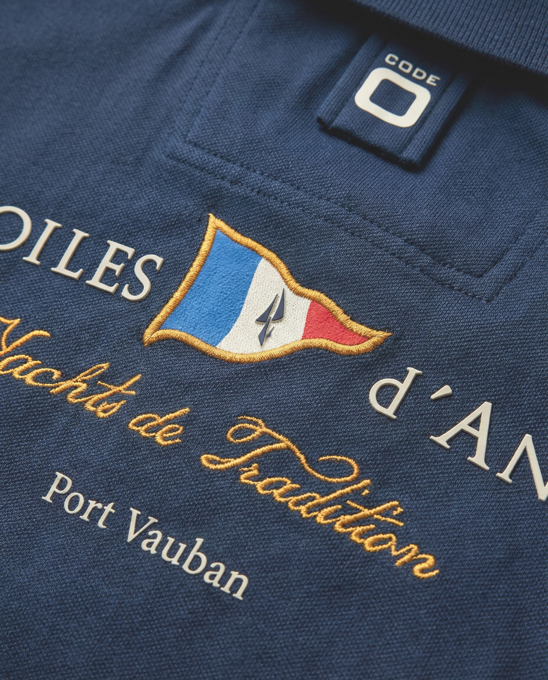 Polo en coton Marine pour Hommes