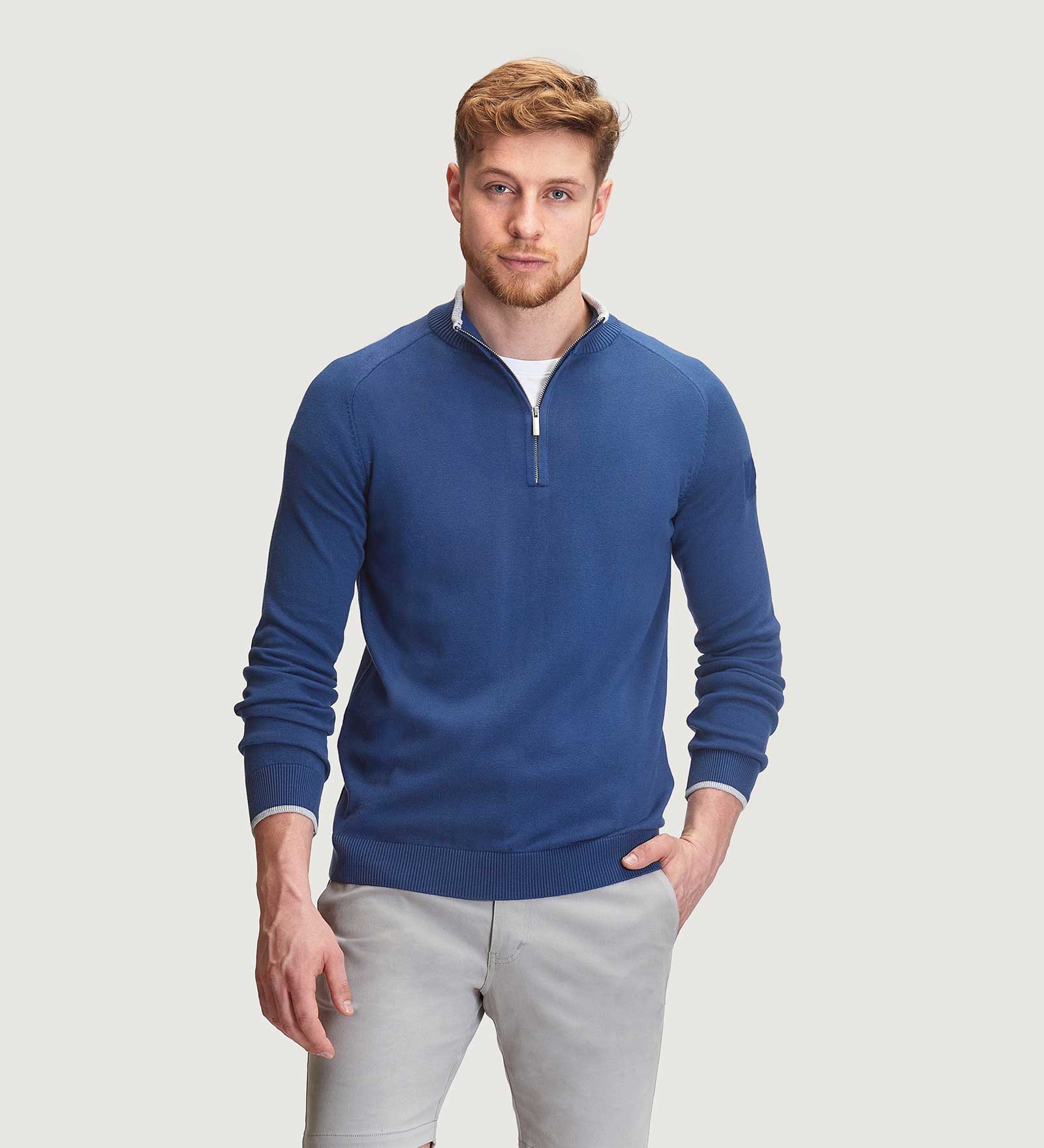 Half-Zip Sweater Marine voor Heren 
