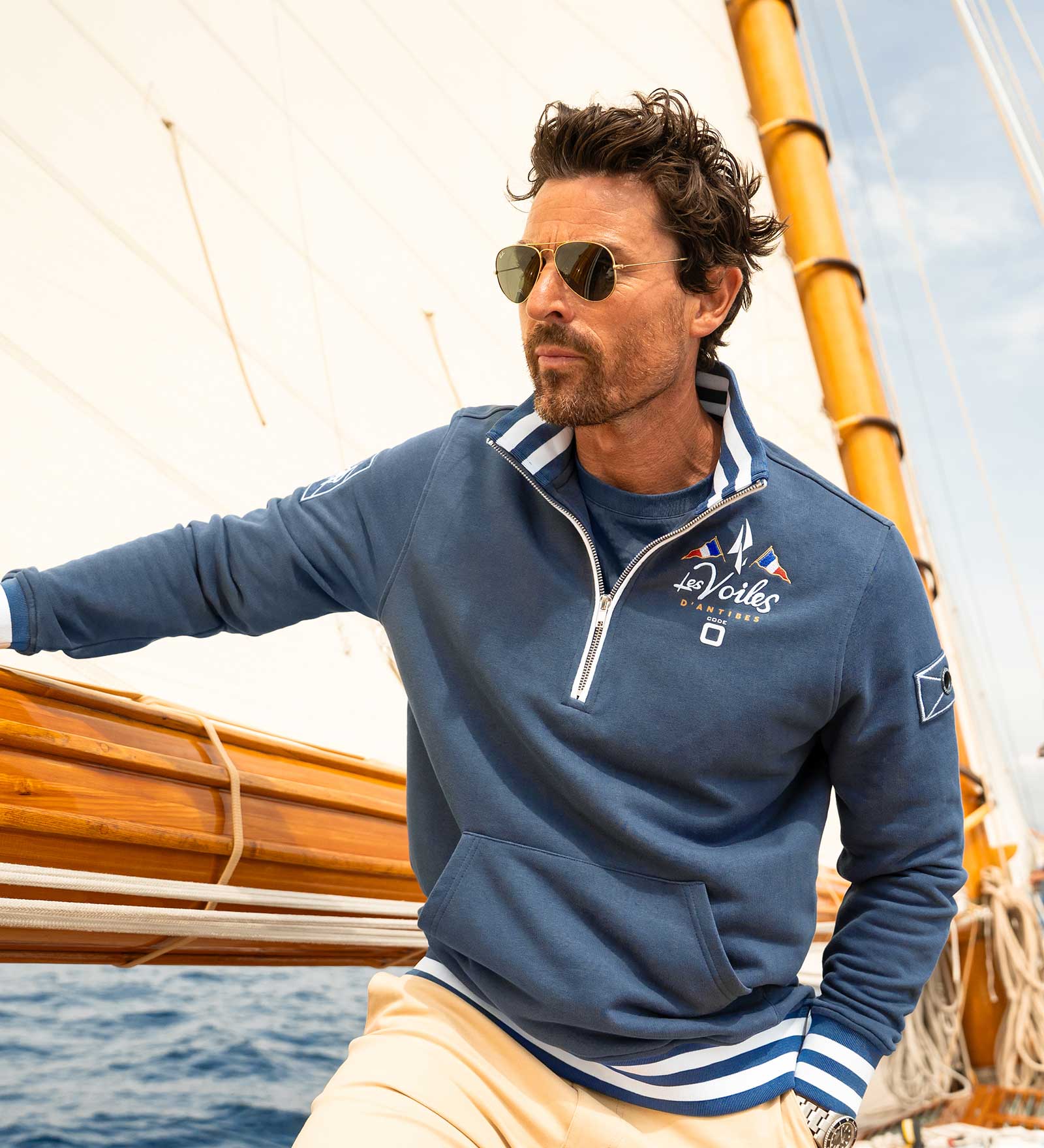 Maglione mezza zip Blu marino da Uomo Maglione mezza zip Blu marino da Uomo