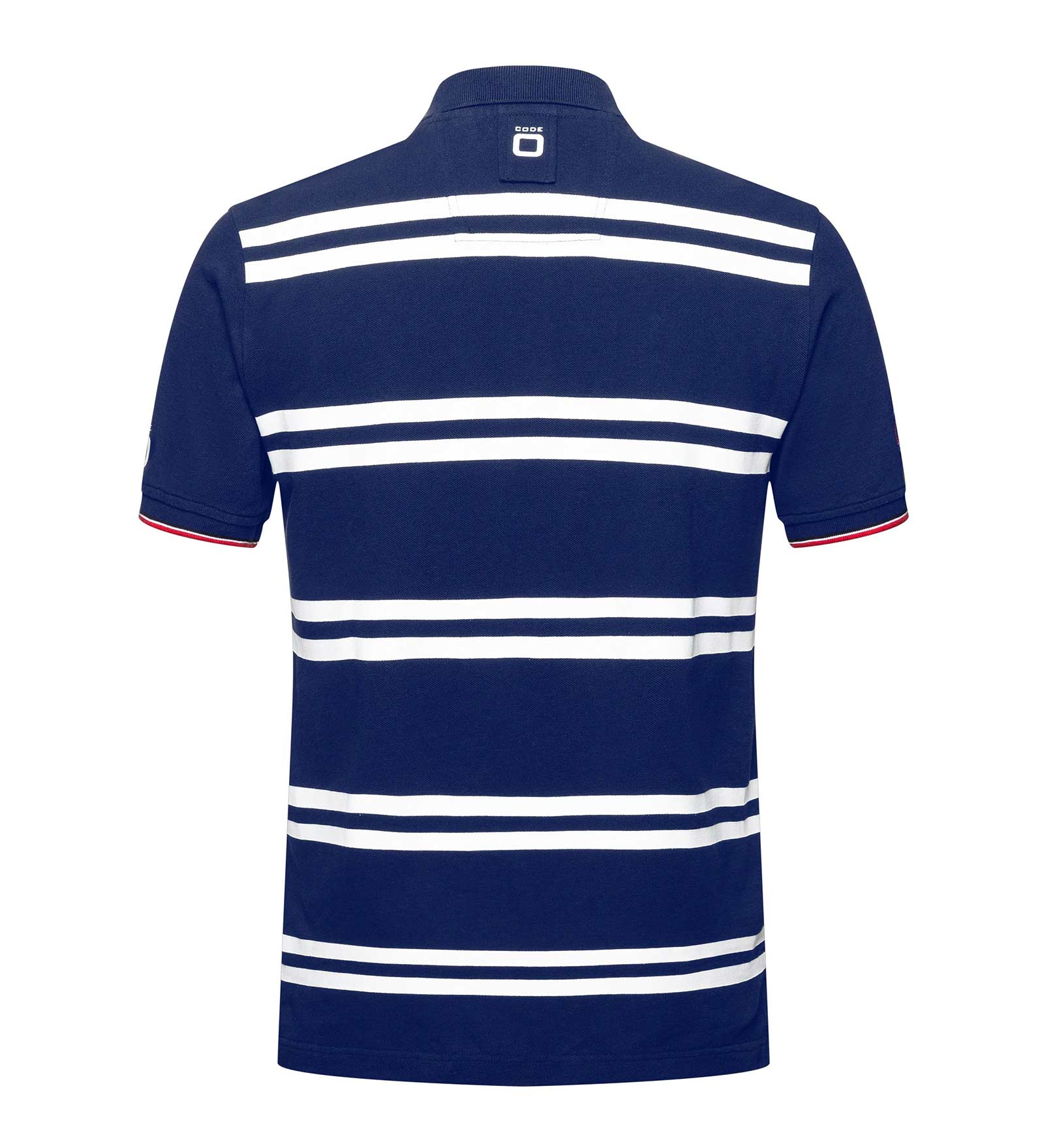 Blue and white best sale striped polo shirt mens