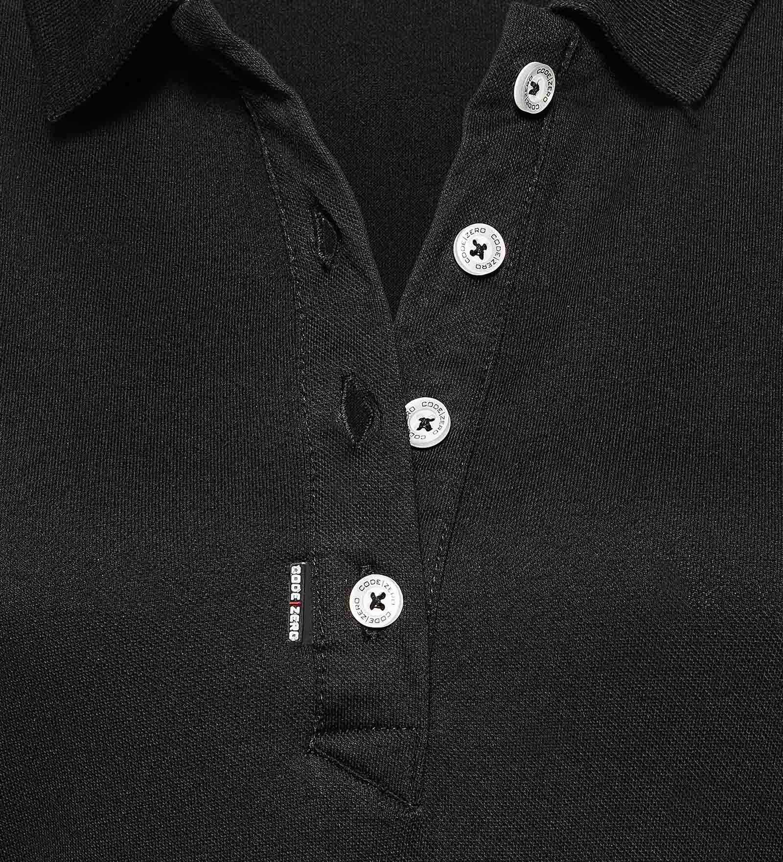 Cotton Polo Shirt Black for Women 