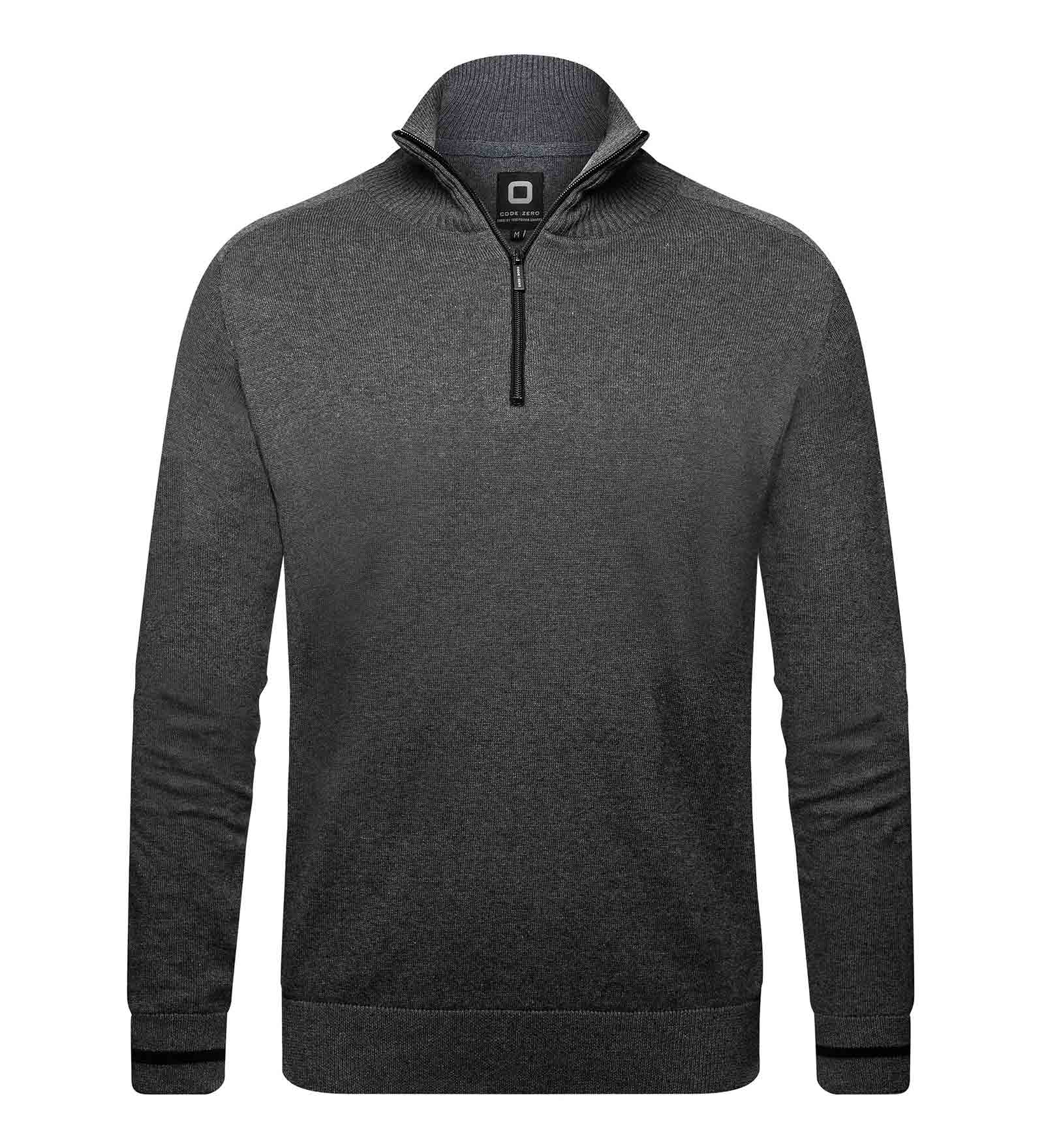 Grey Jumper with half zip for men