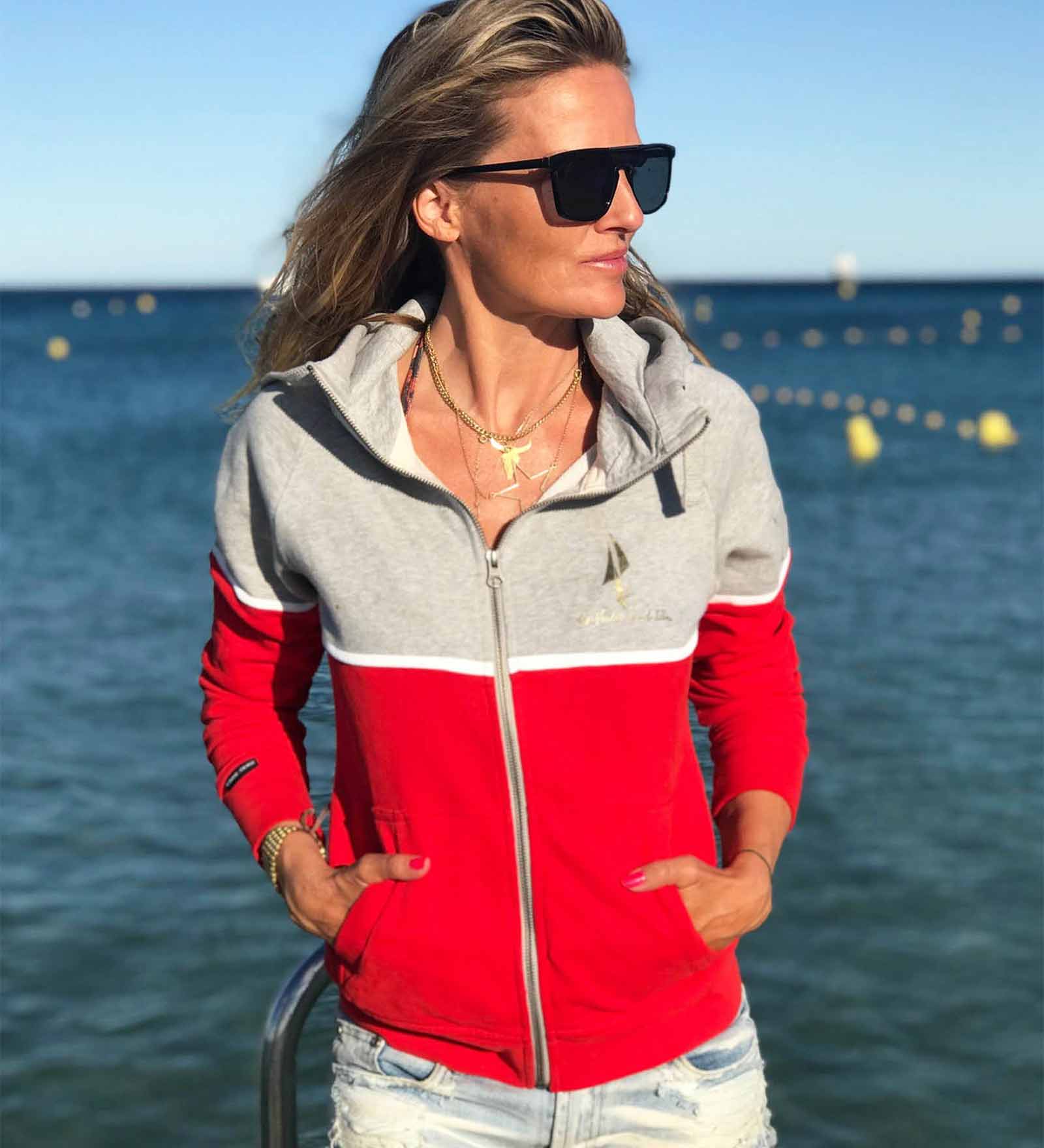 Sweat Jacket Women Côte d'Azur M Grey 