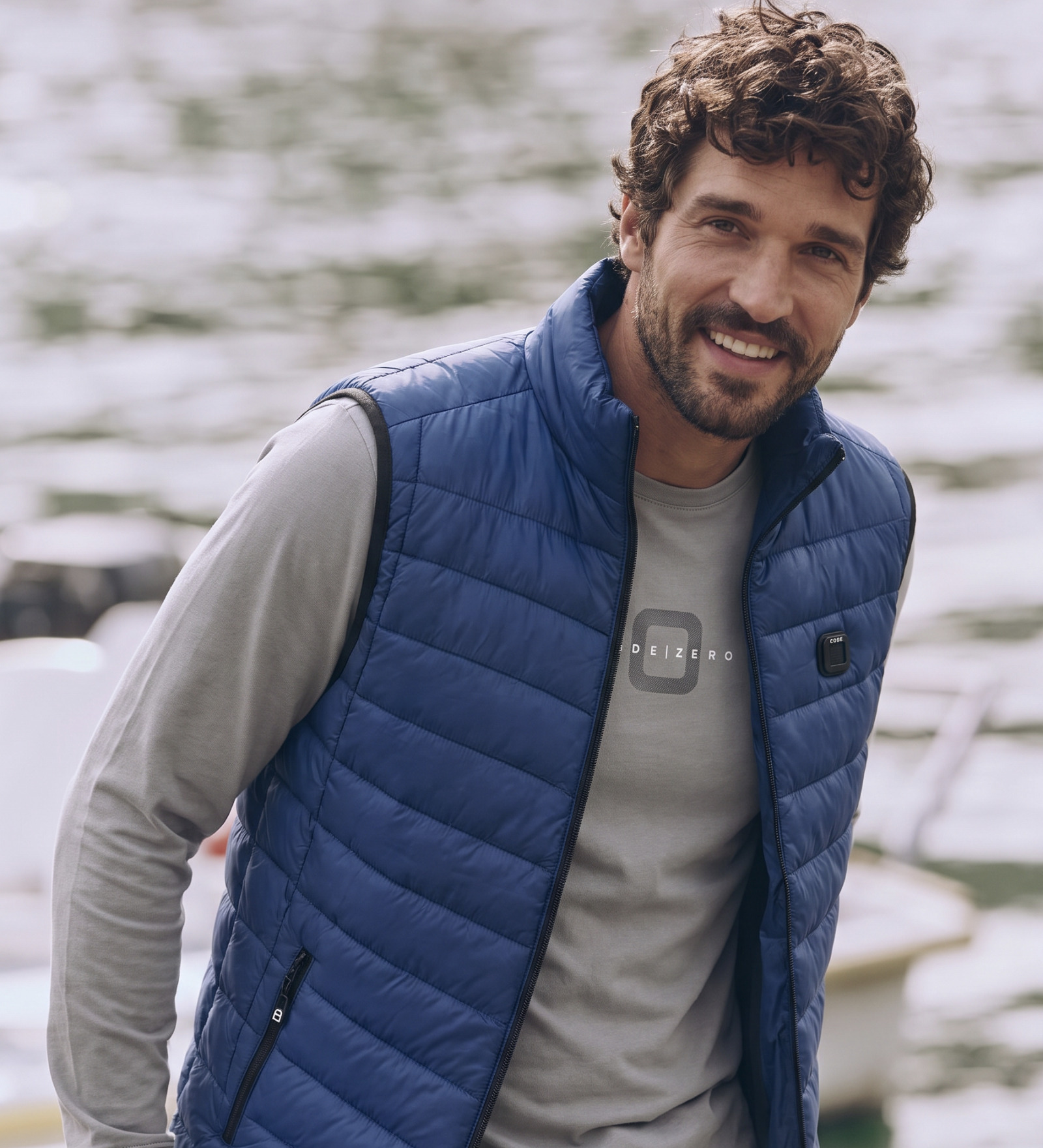 Bodywarmer gewatteerd Marine voor Heren