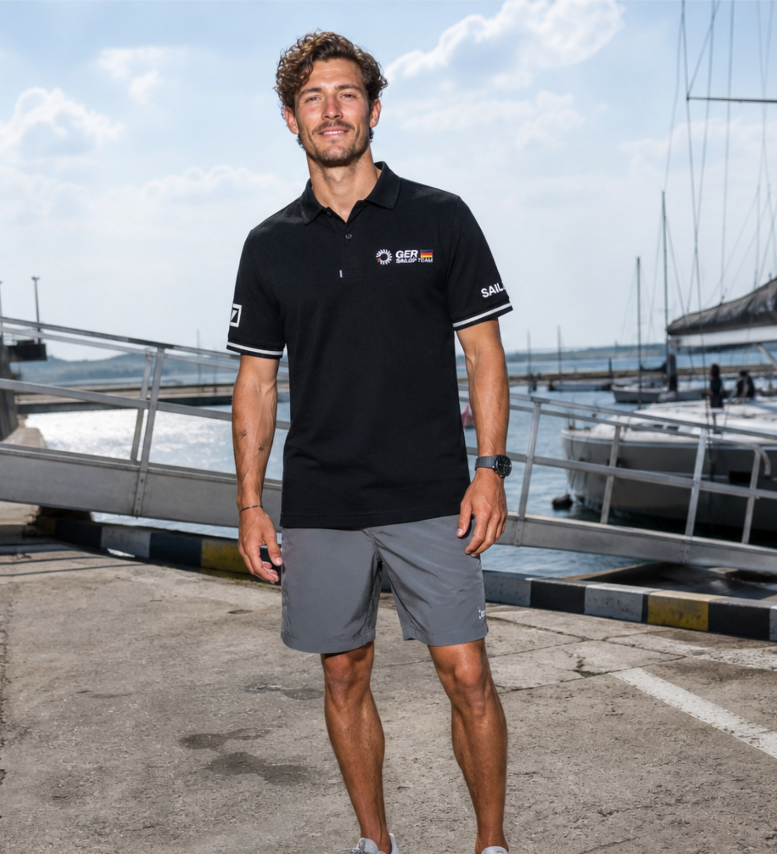 Polo de secado rápido Negro para Hombre y Mujer