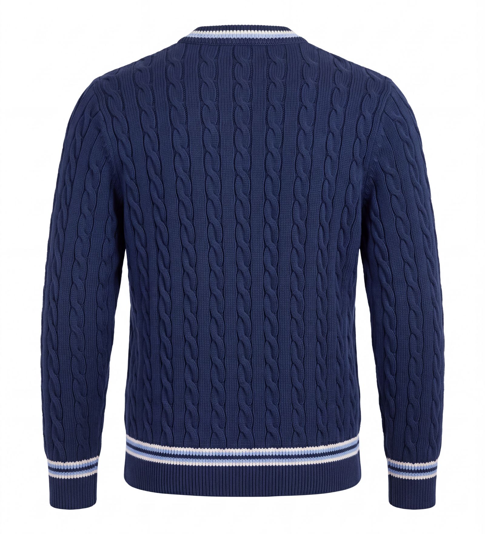Pull à col en V Marine pour Hommes