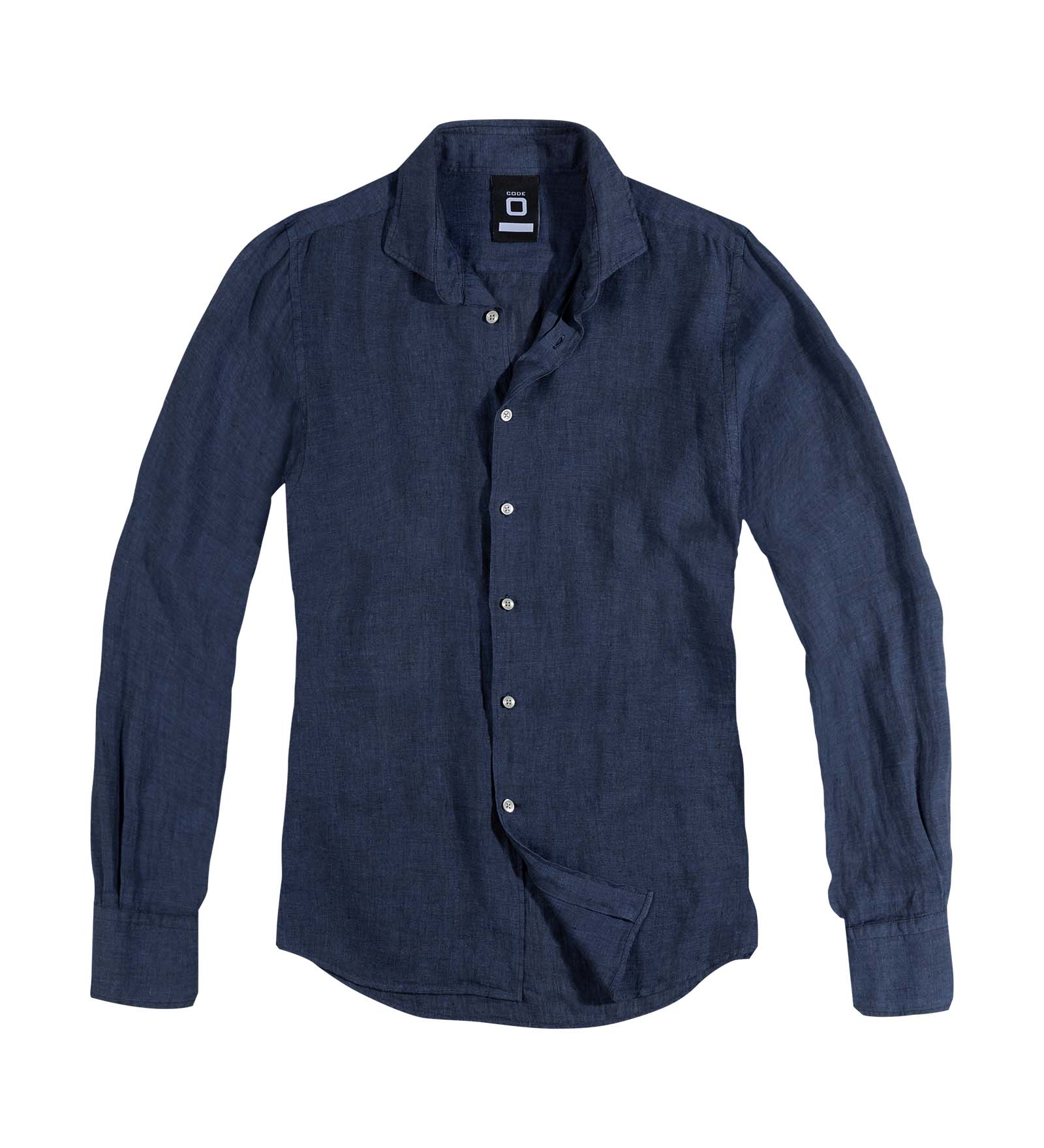 Linen Shirt Navy Blue for Men 