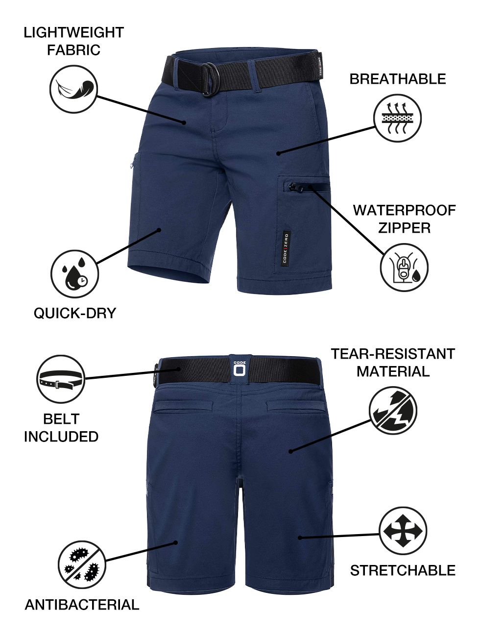 CODE-ZERO Shorts Women Luff Grey L | CODE-ZERO