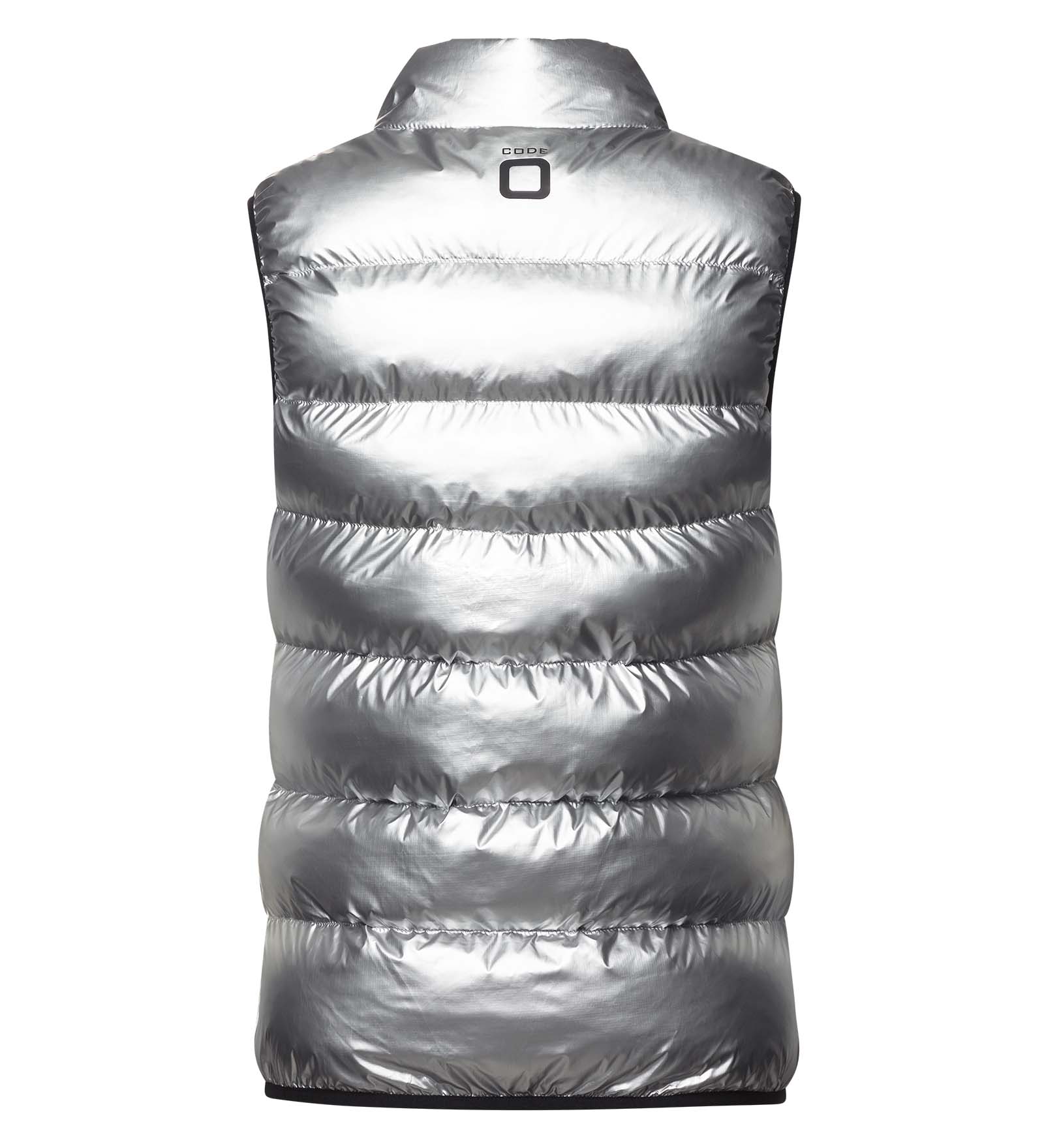 Puffer Gilet Women Silver Grey