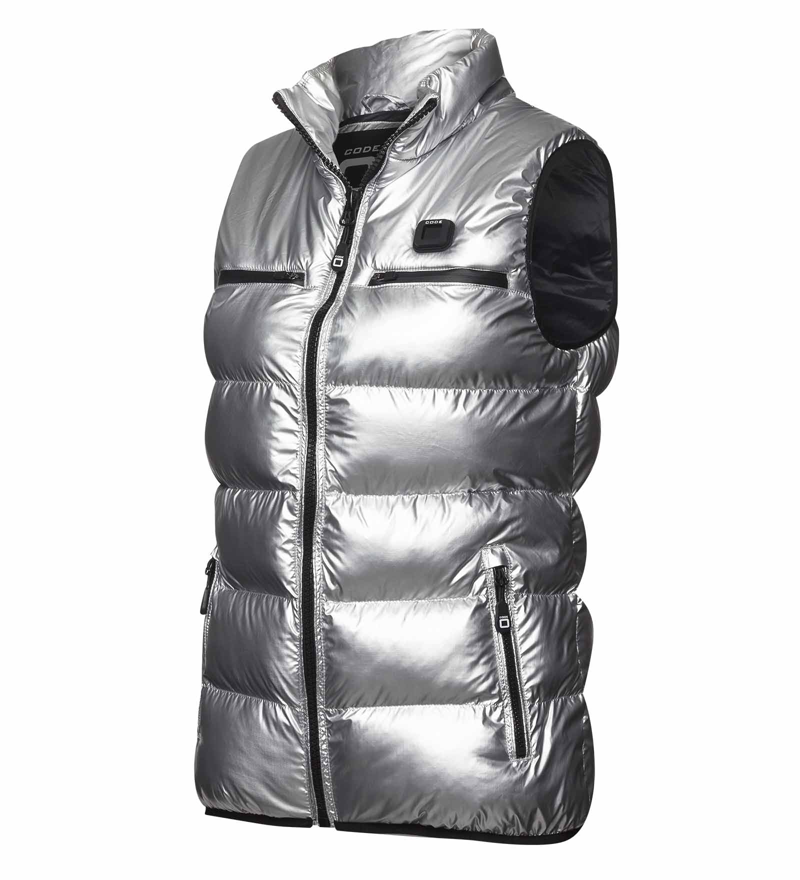 Puffer Gilet Women Silver Grey