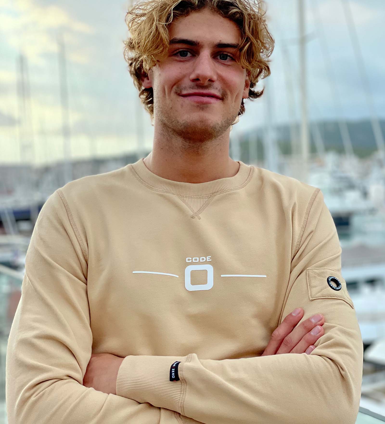 Felpa Beige da Uomo 