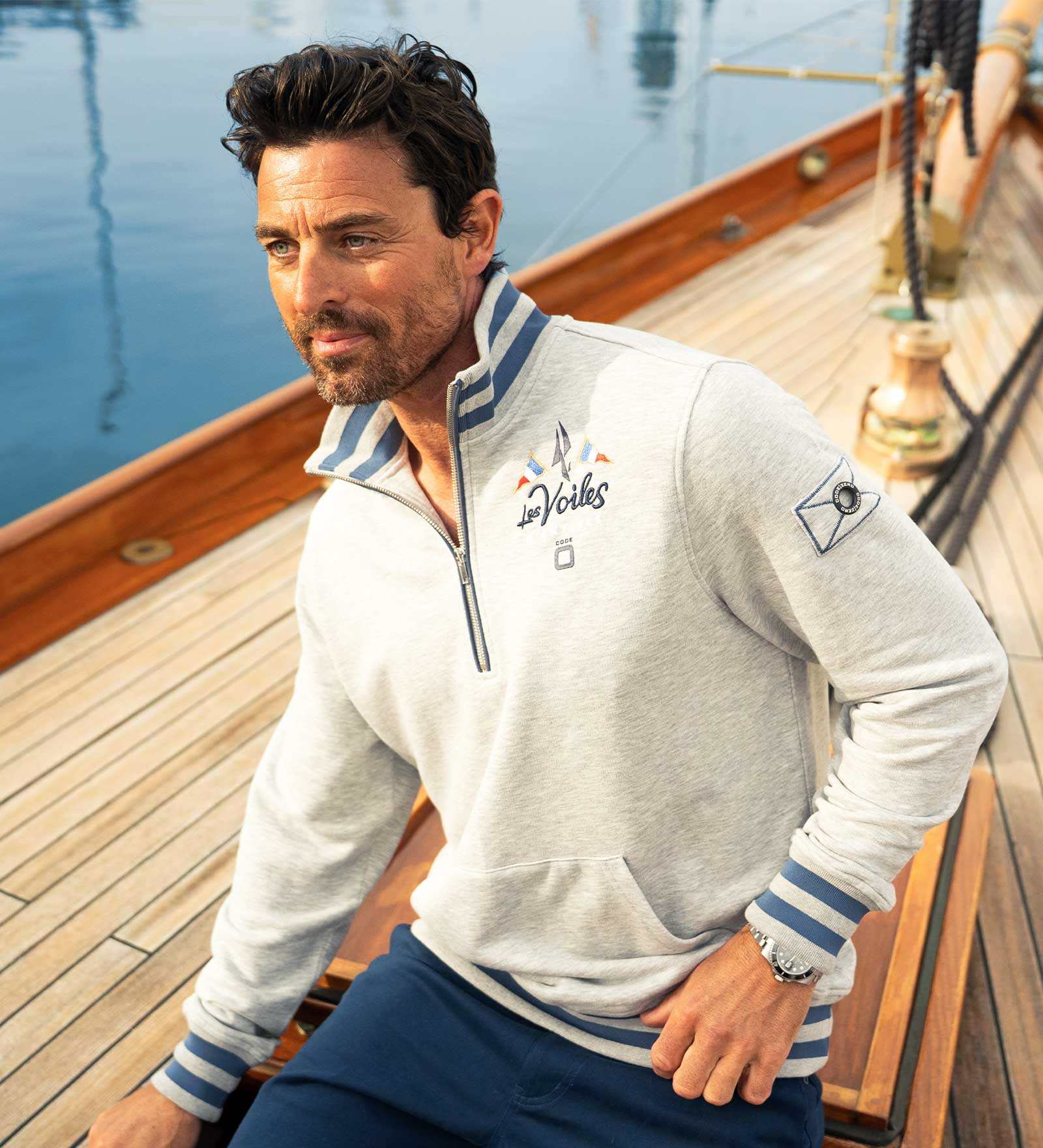 Maglione mezza zip Grigio da Uomo Maglione mezza zip Grigio da Uomo