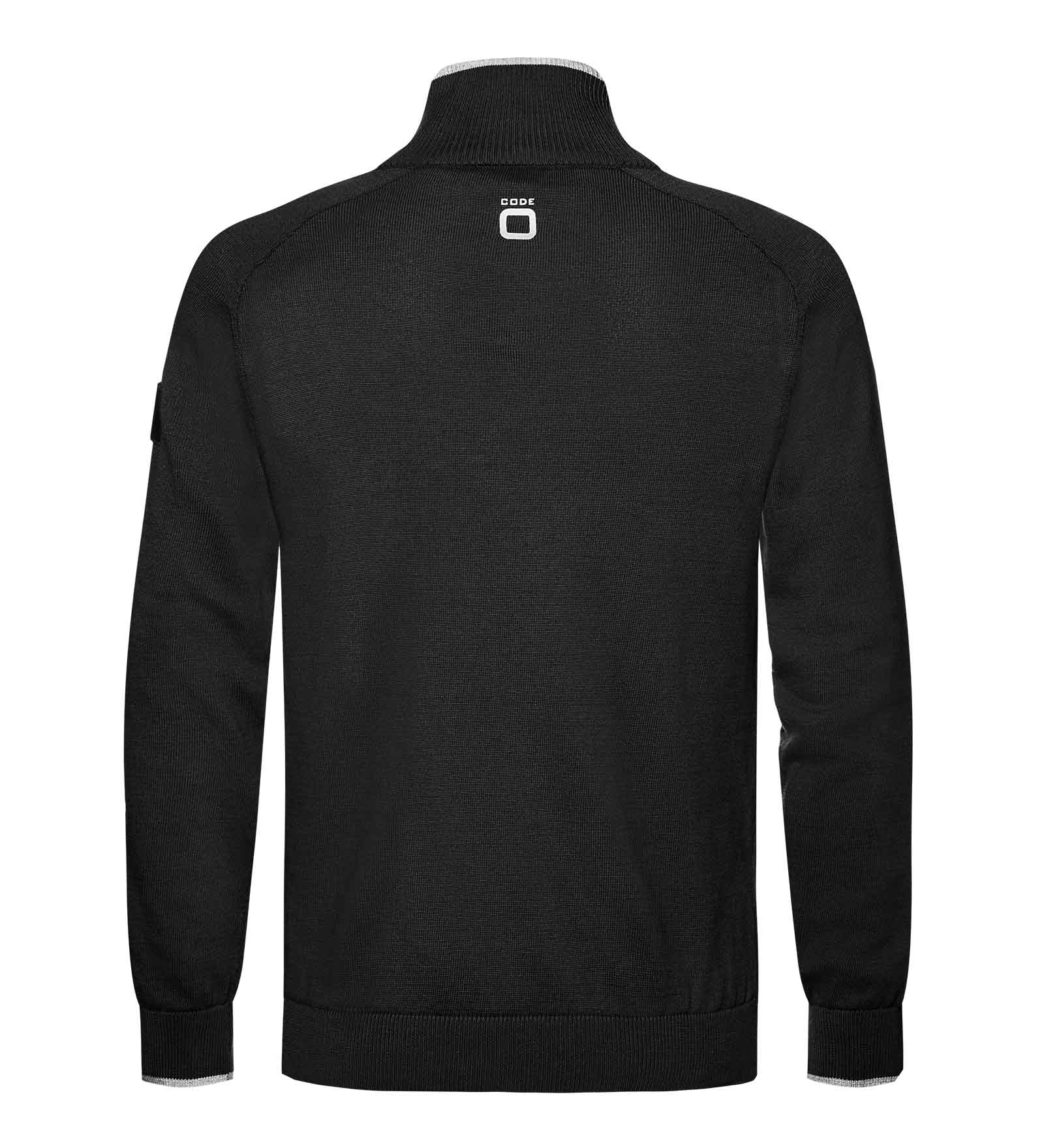 Black Jumper with half zip for men