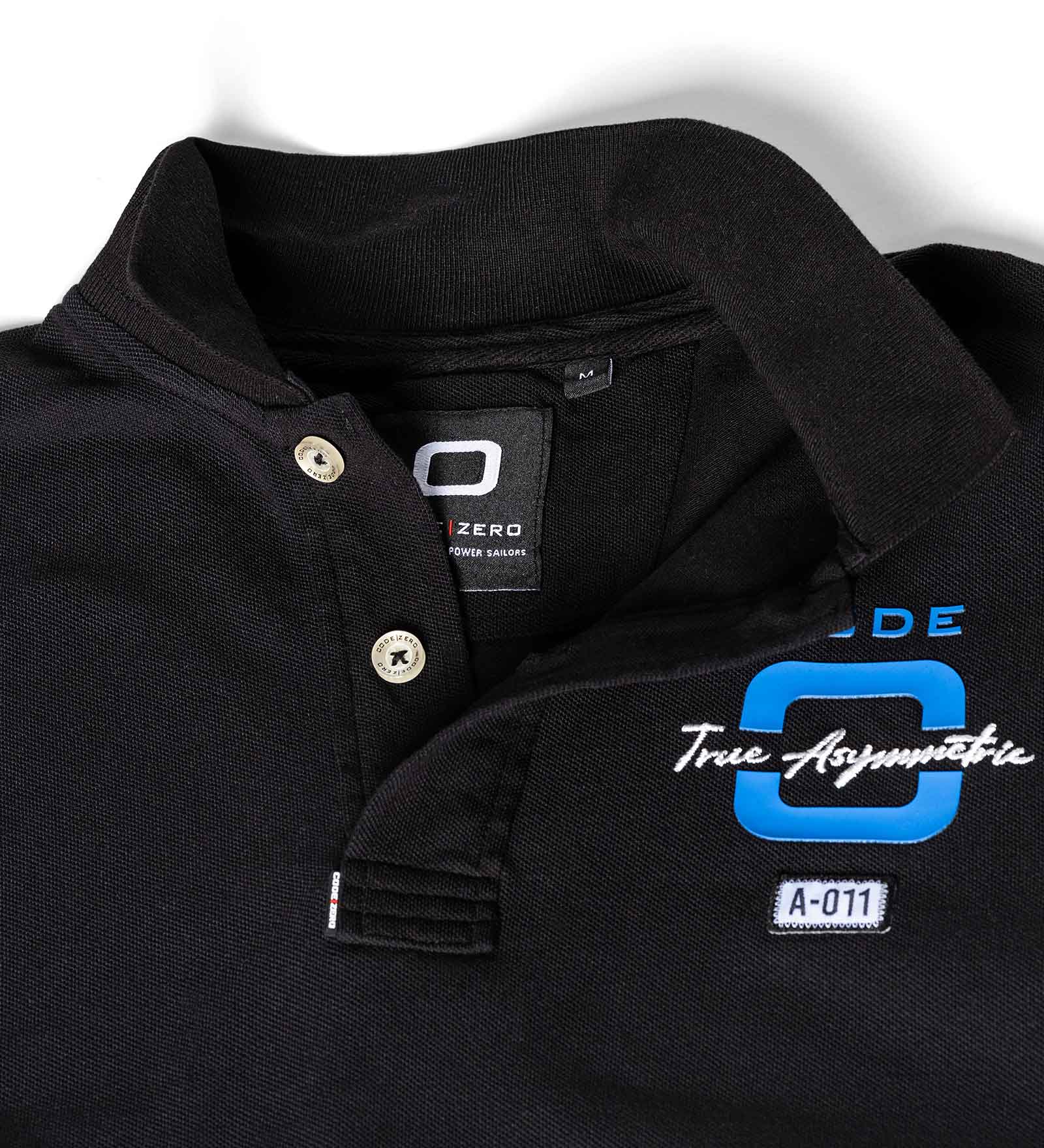 Black polo shirt collar