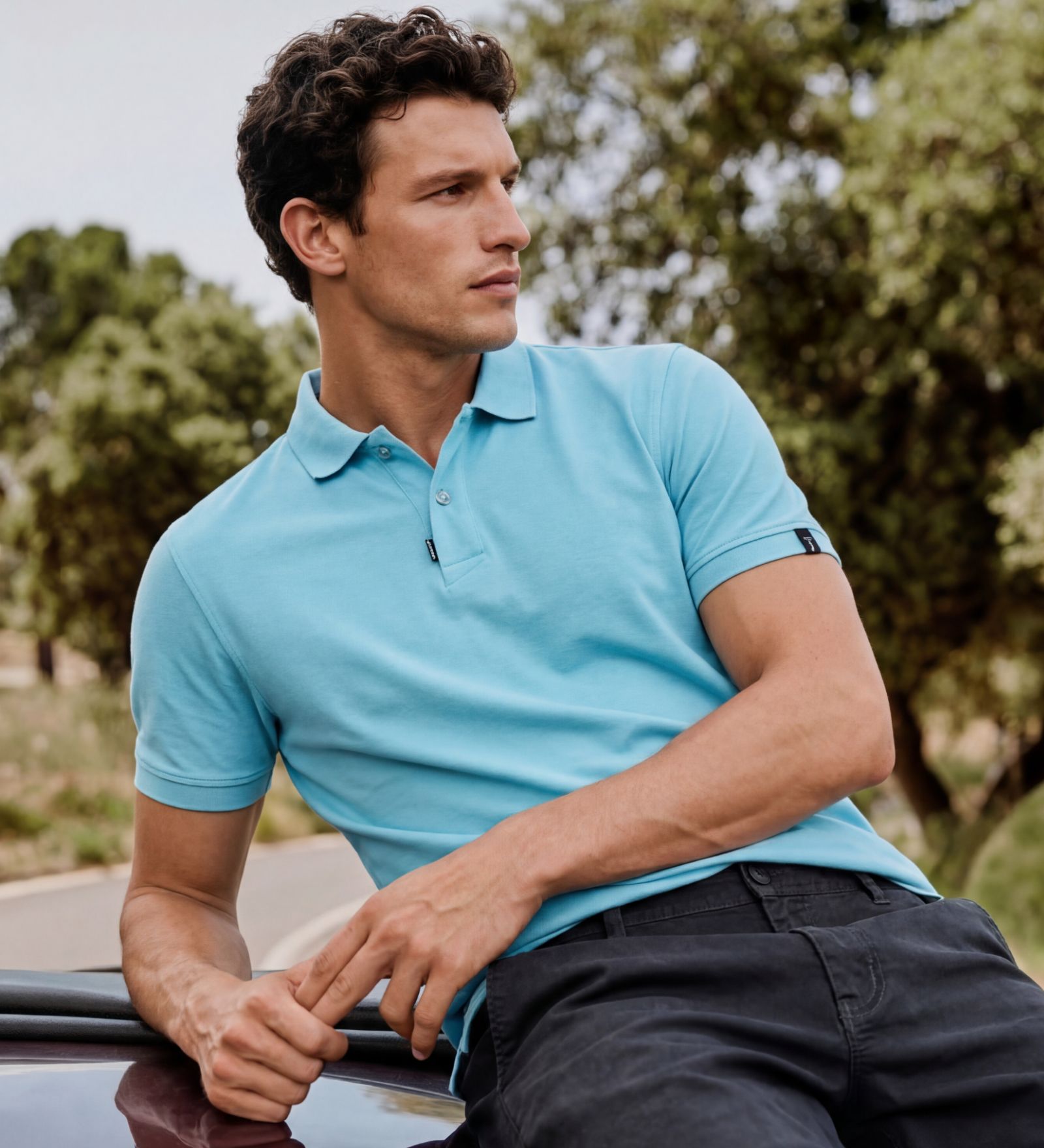 Cotton Polo Blue for Men