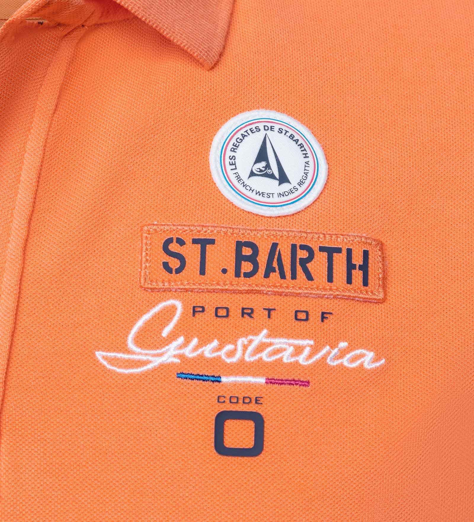 Polo Homme Port de Gustavia St. Barth Polo Shirt orange