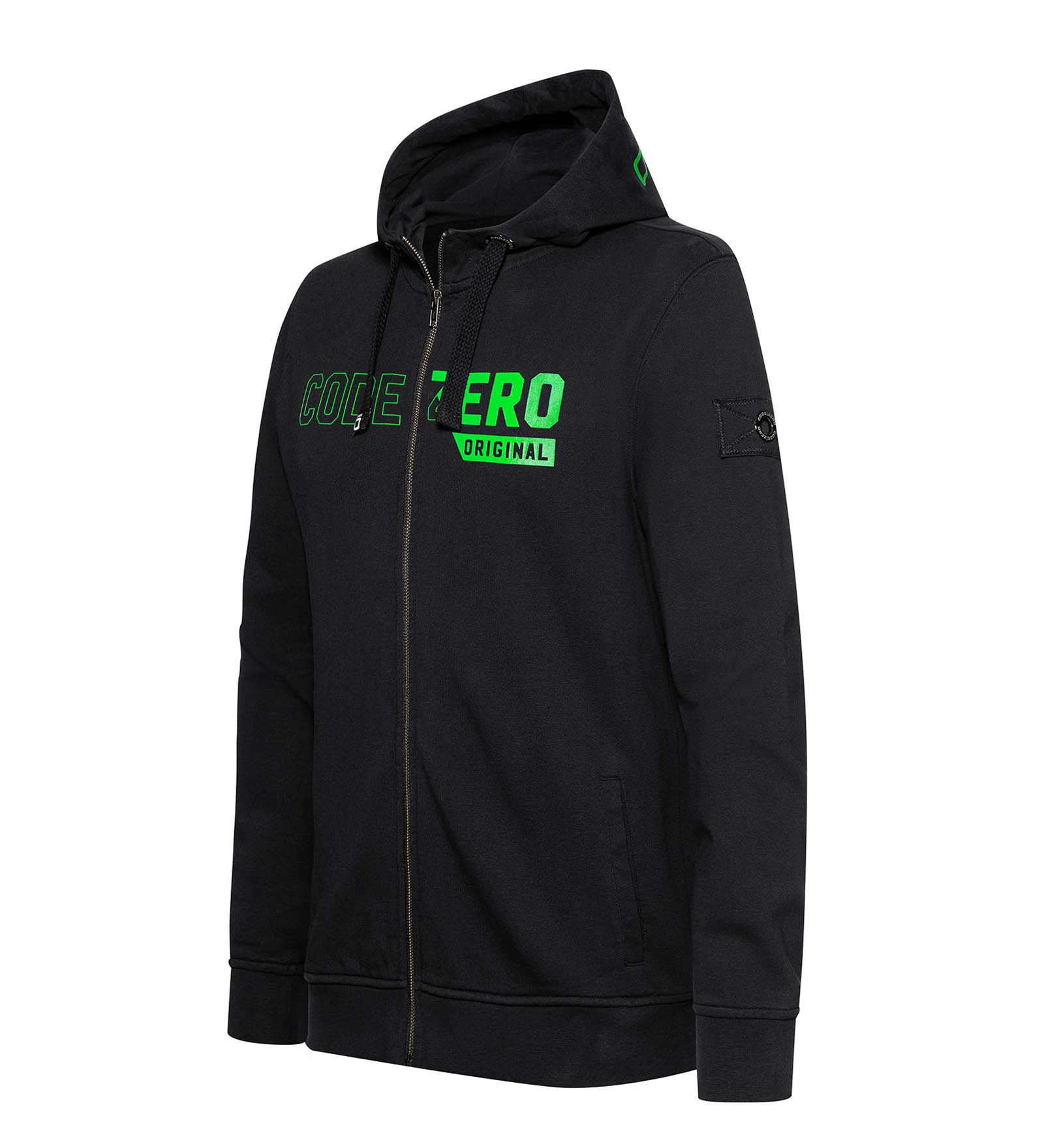 Zip-Up Hoodie Men with a green logo