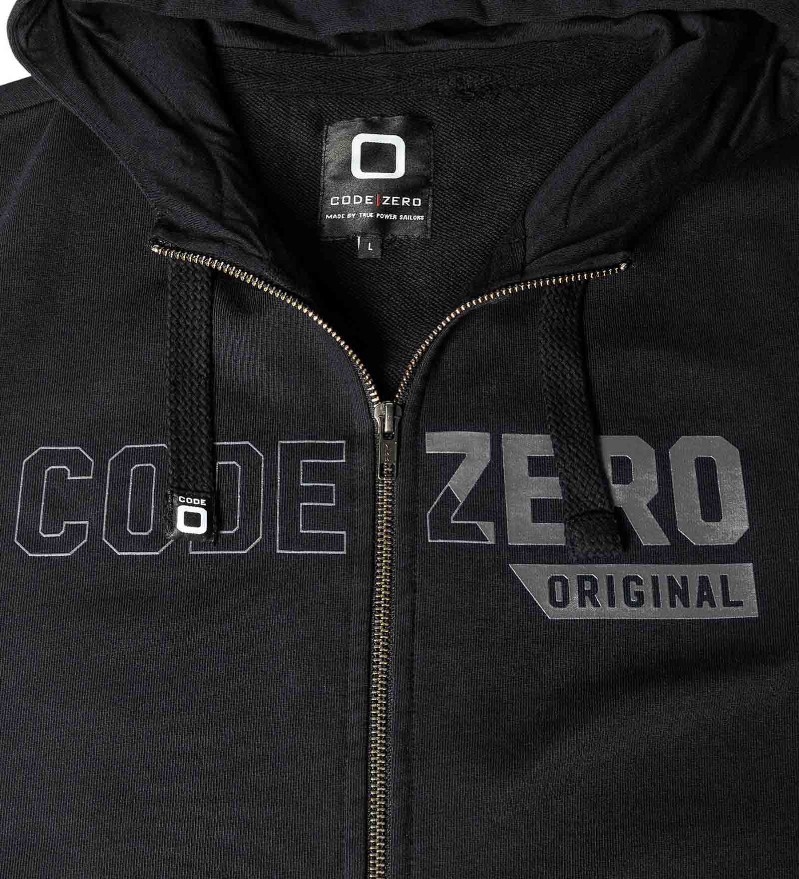 Grey logo and a zip