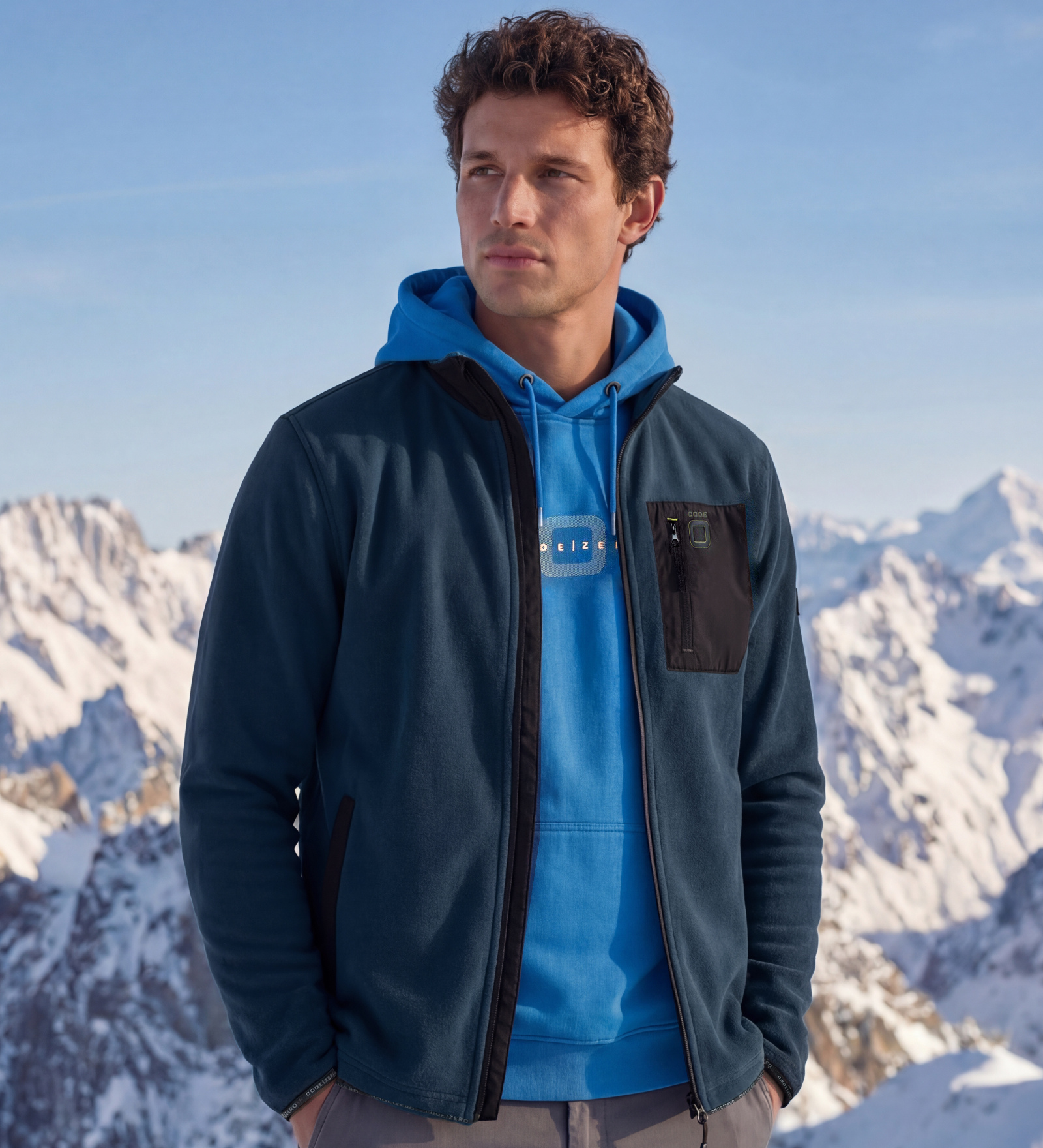 Fleece Jacket Navy Blue for Men