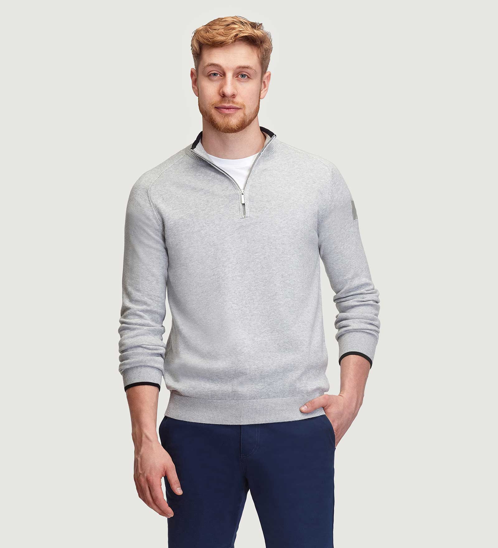 Pullover Half-Zip Grau für Herren 