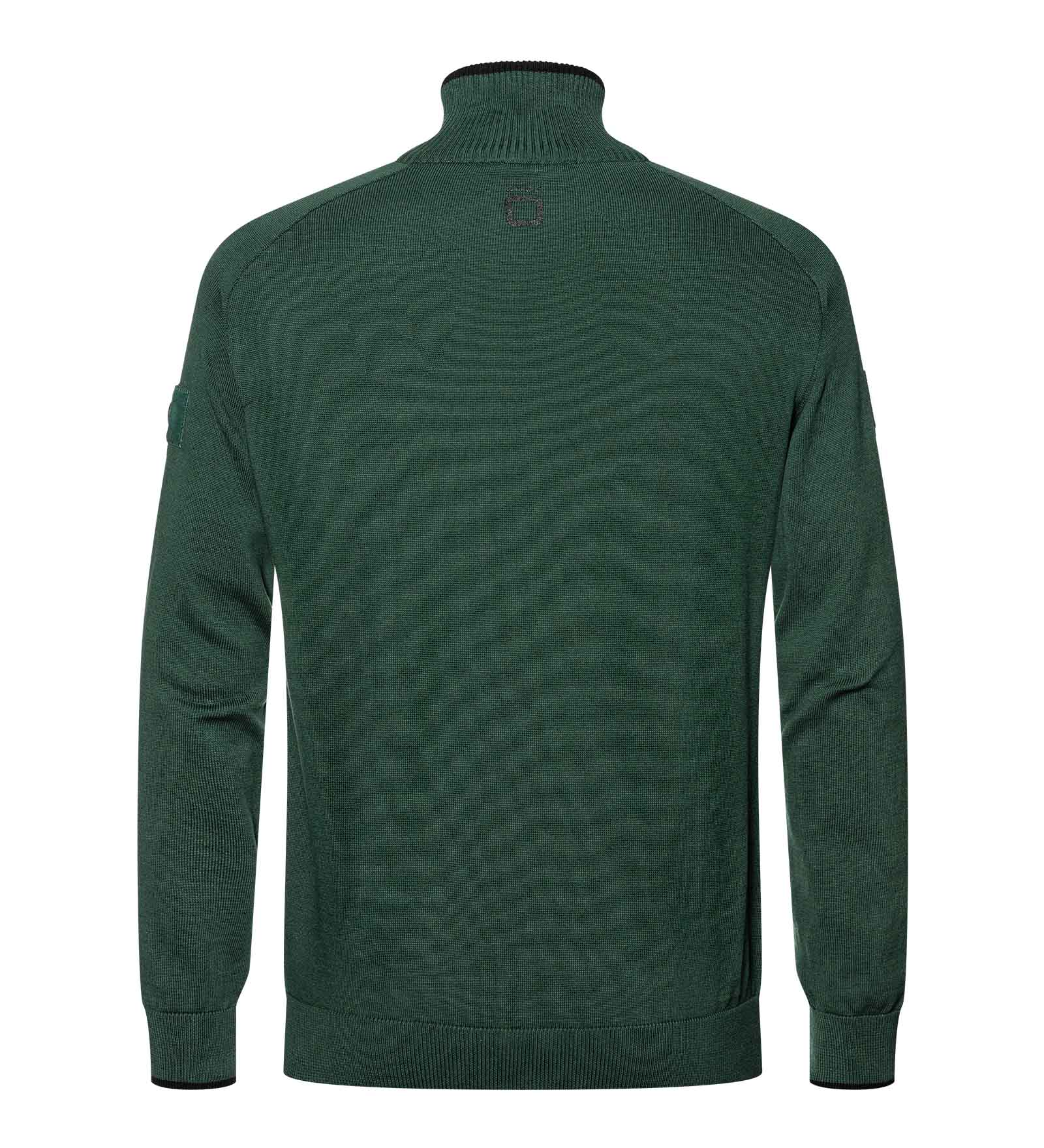 green Jumper with half zip for men