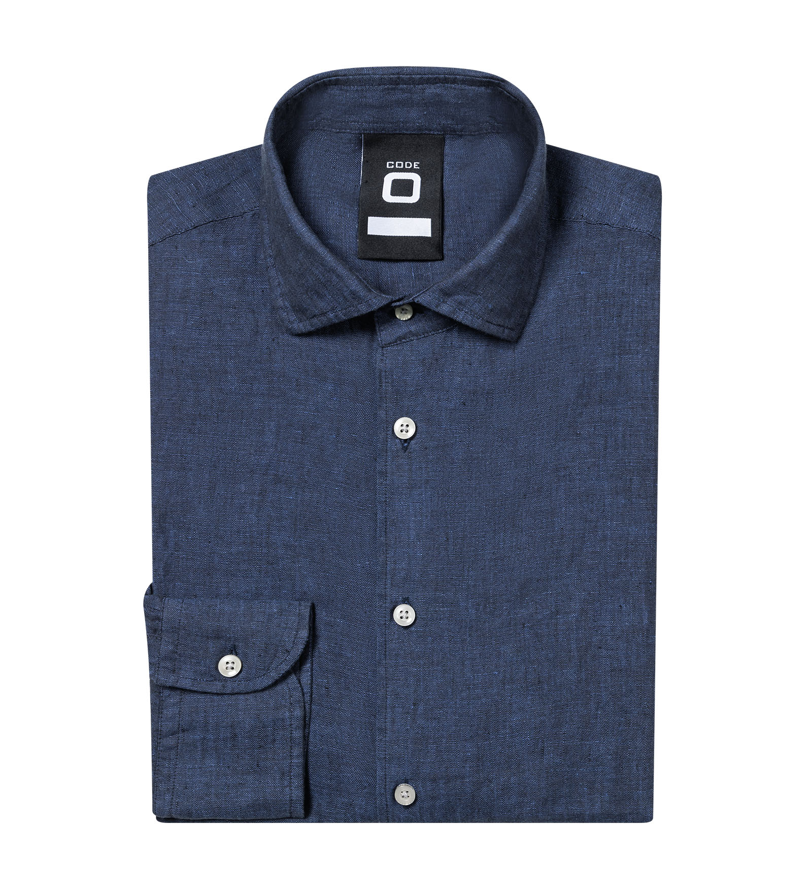 Camisa lino Azul marino para Hombre 