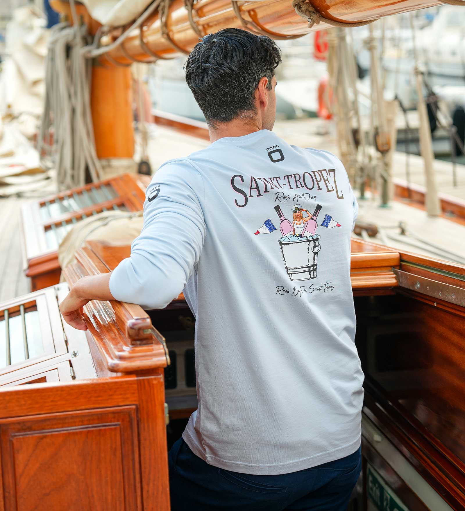 T-shirt à manches longues Bleu pour Hommes 