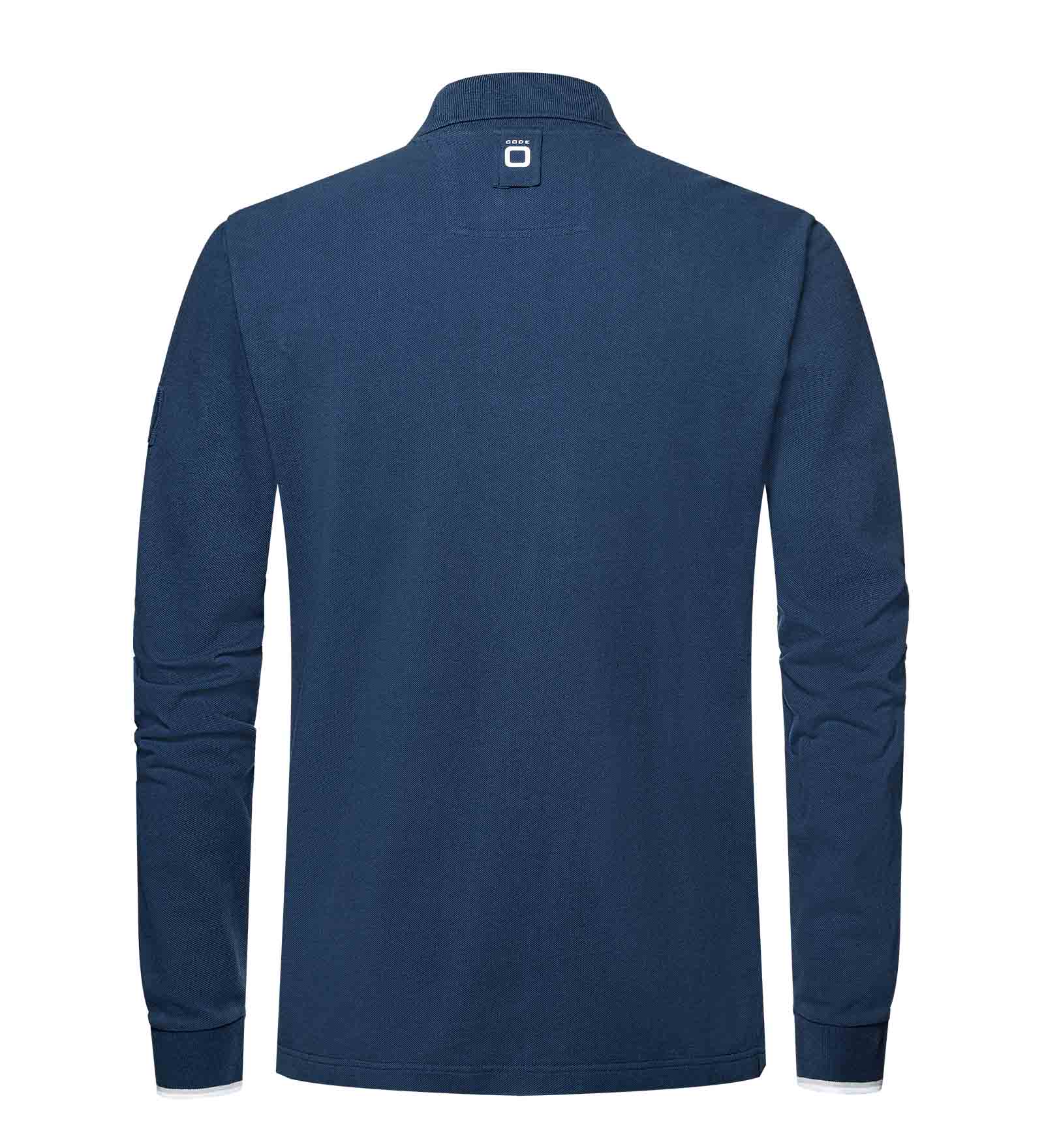 Long Sleeve Polo Shirt Men Signal L Navy | CODE-ZERO