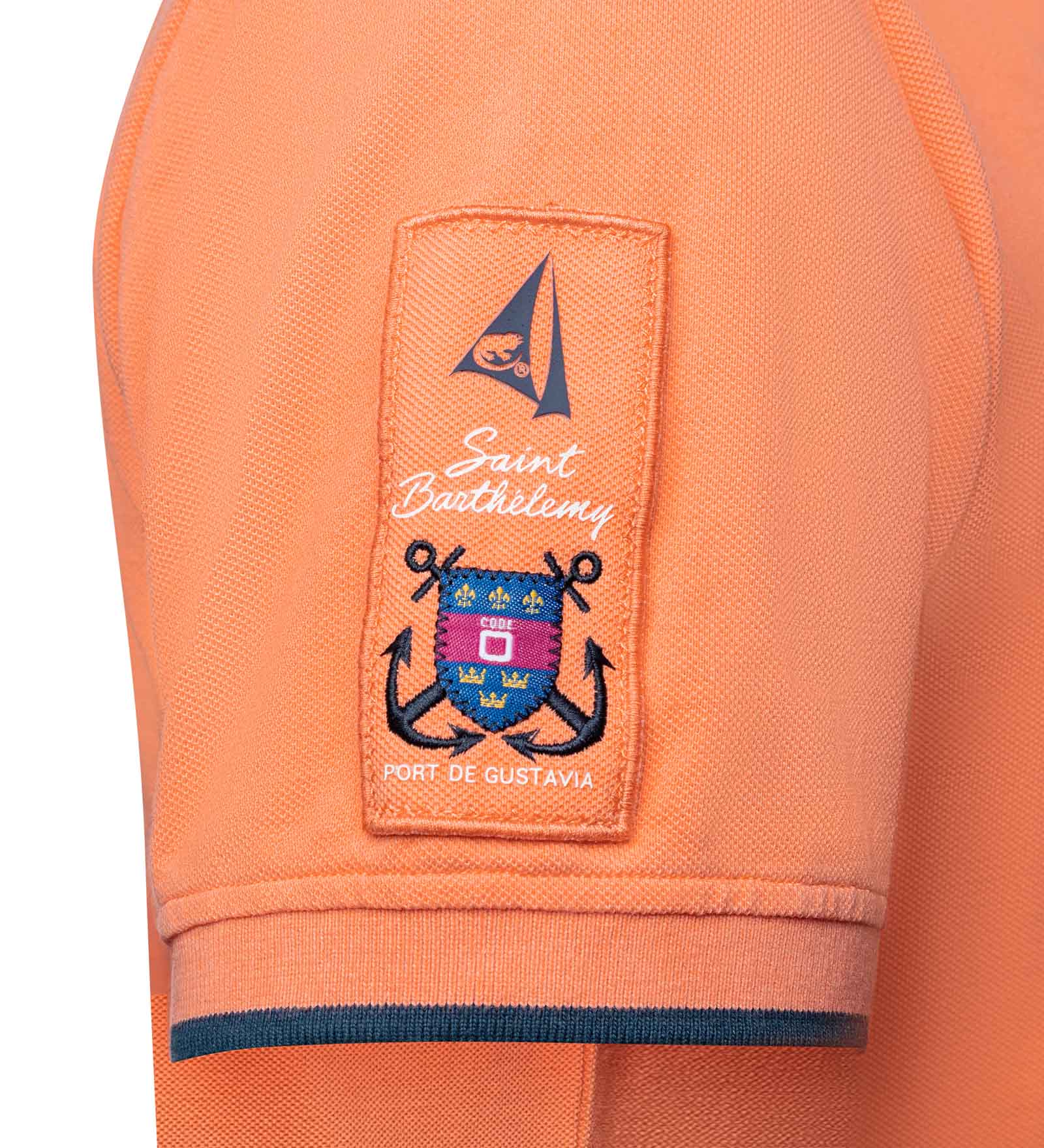 Polo Homme Port de Gustavia St. Barth Polo Shirt orange