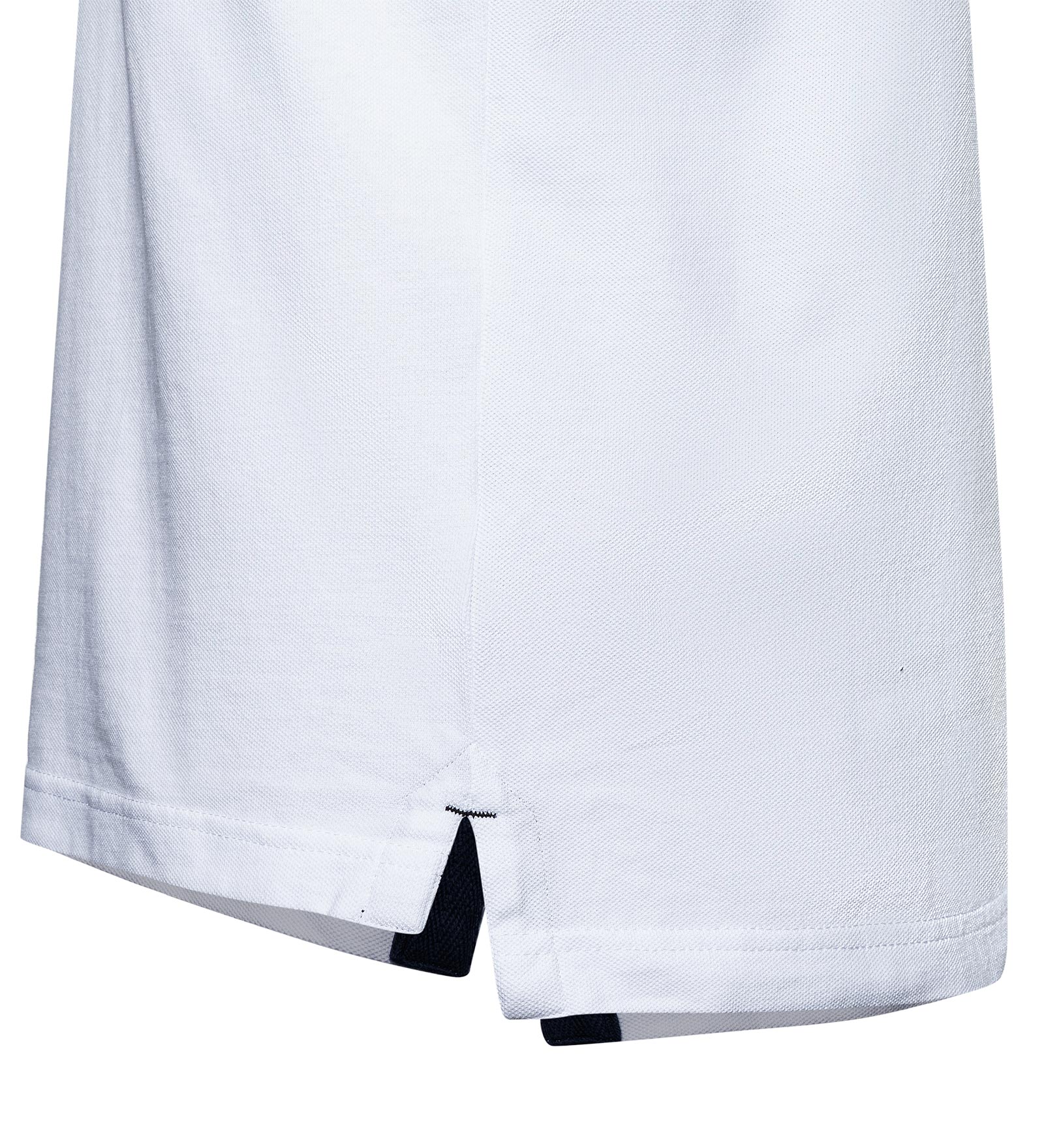 Tennis tail of a white polo shirt