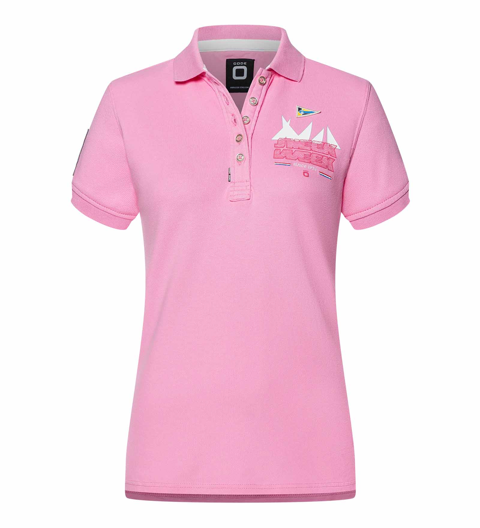 Stretch Polo Shirt Pink for Women 