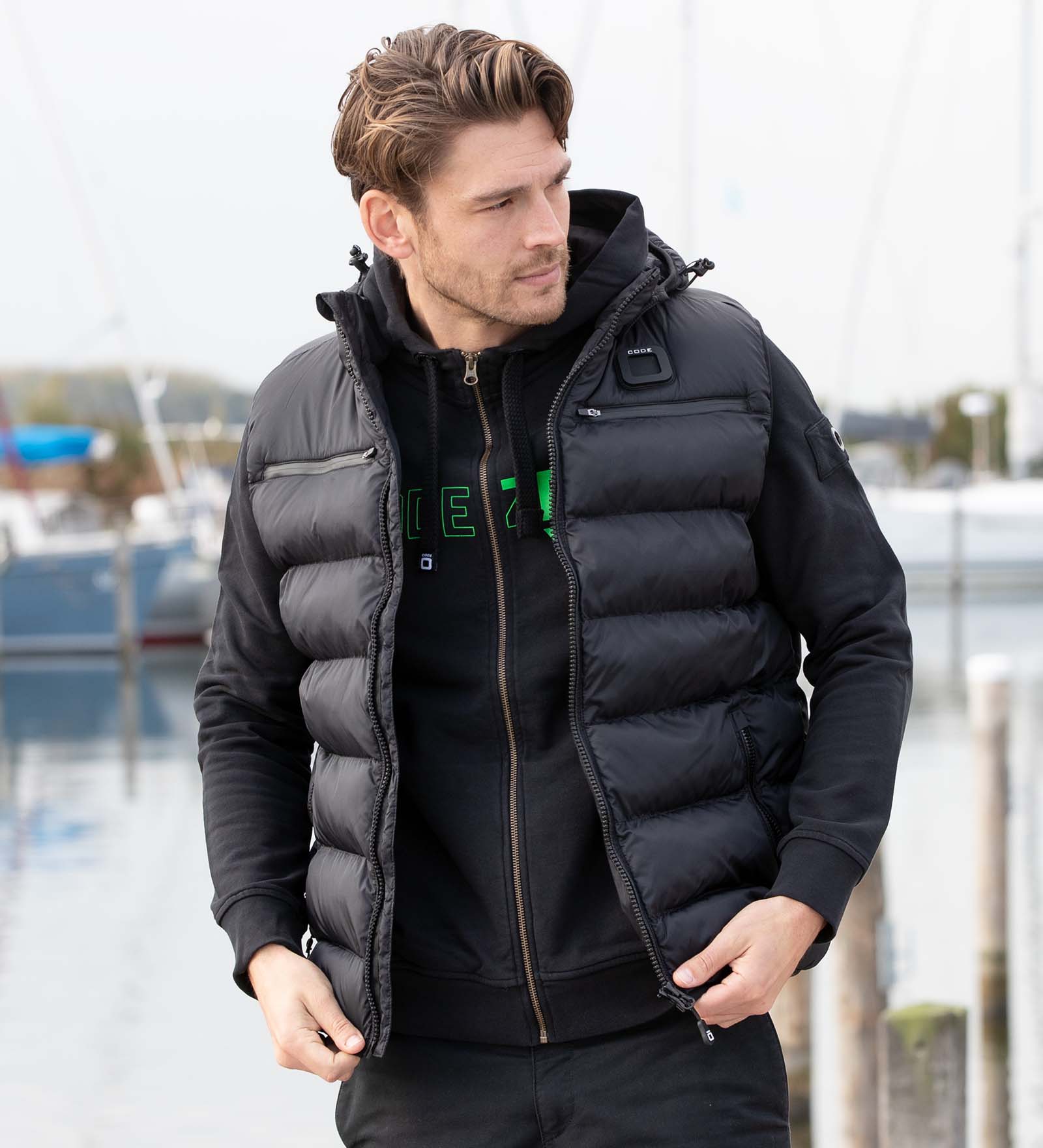 Quilted Vest Black for Men 